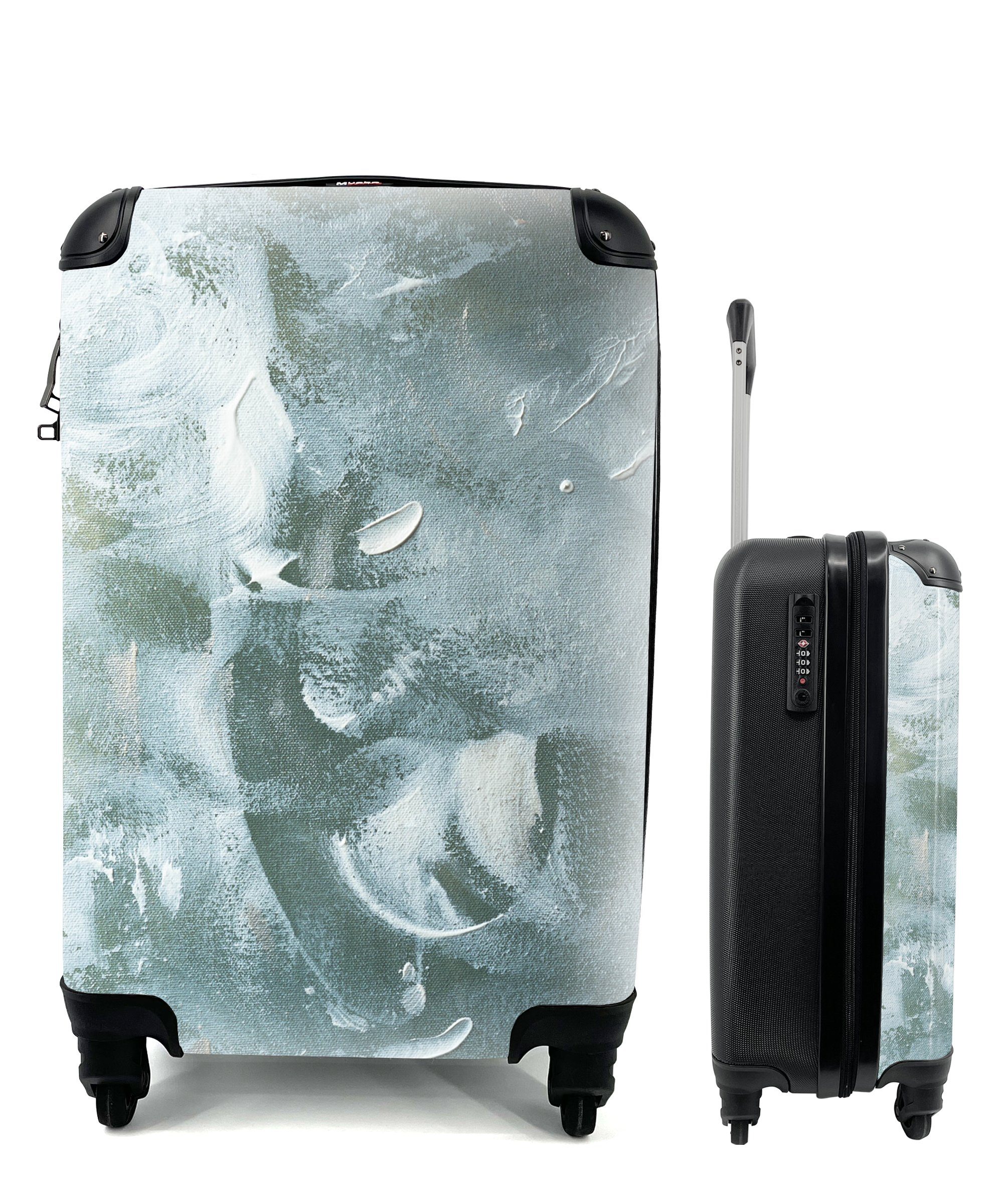 Reisetasche Ferien, Rollen, Strukturen rollen, Trolley, Abstrakt, für 4 - Handgepäck mit Acrylfarbe Handgepäckkoffer Reisekoffer MuchoWow -