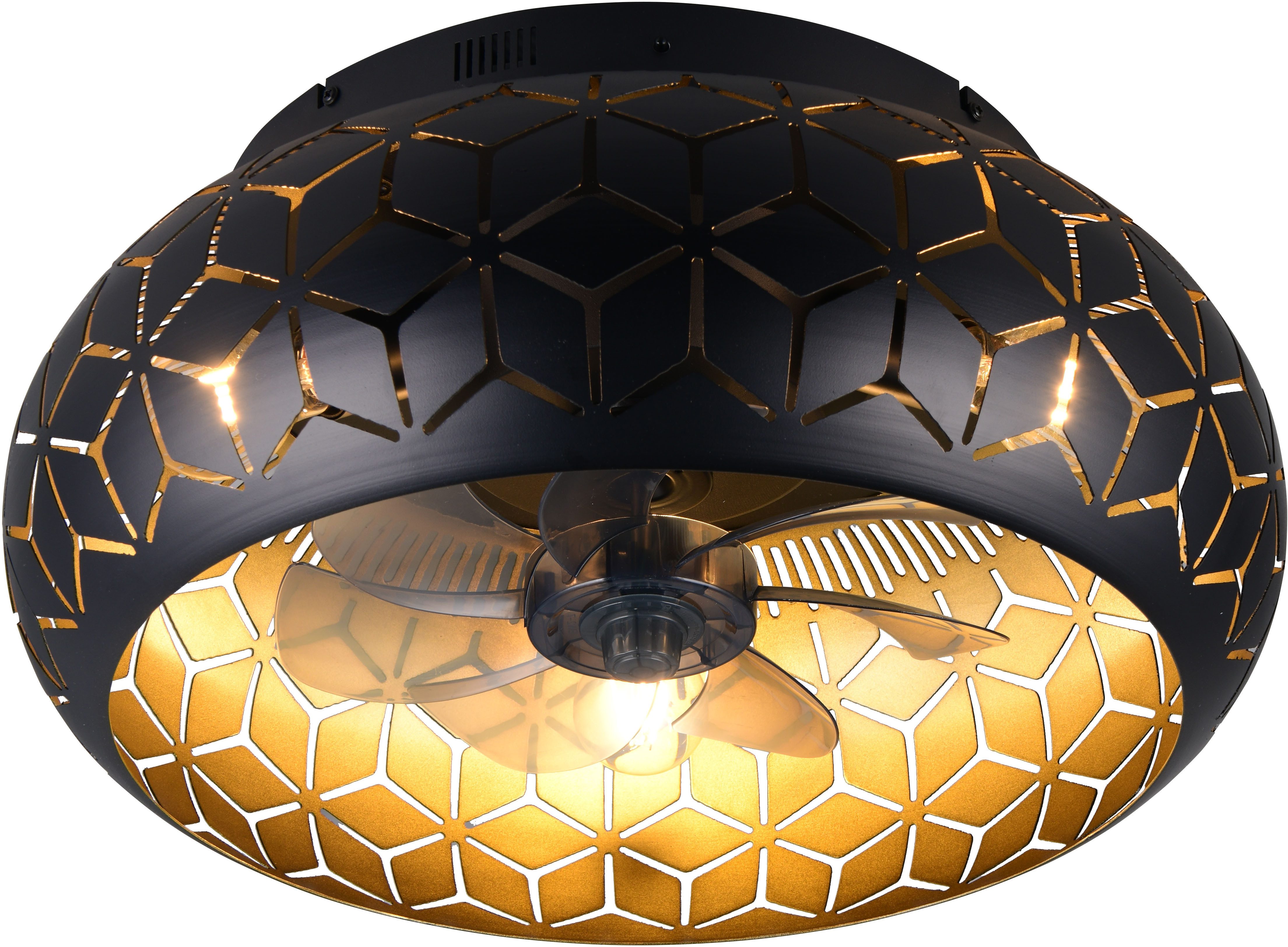 Reality Leuchten Deckenleuchte BIDAR mit Ventilator, Deckenventilator mit L günstig online kaufen