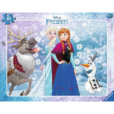 Ravensburger Rahmenpuzzle Anna und Elsa - Rahmenpuzzle, 40 Puzzleteile