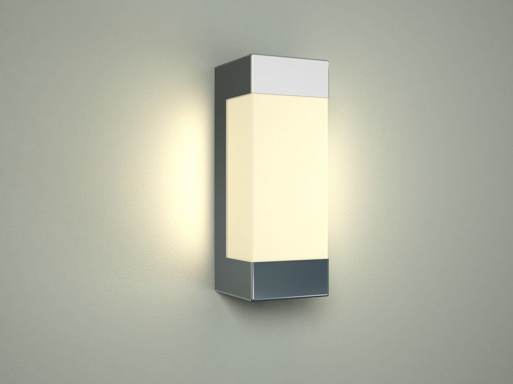 Licht-Erlebnisse Wandleuchte FRASER, LED fest integriert, Neutralweiß, Spiegelleuchte Bad Chrom Metall Kunststoff Esszimmer Flur Küche Lampe