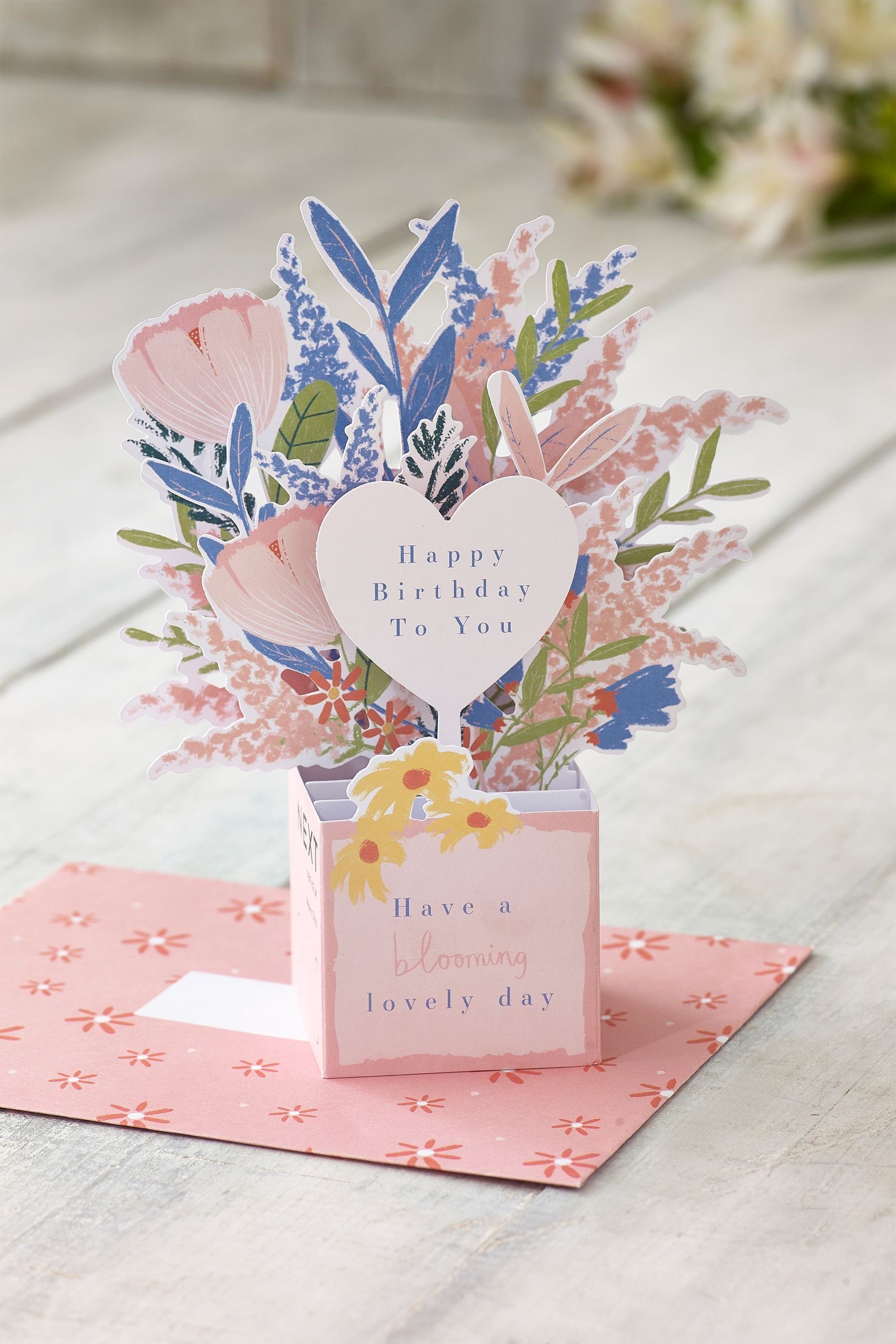 Geburtstagskarten Pop-up-Geburtstagskarte mit Blumendesign