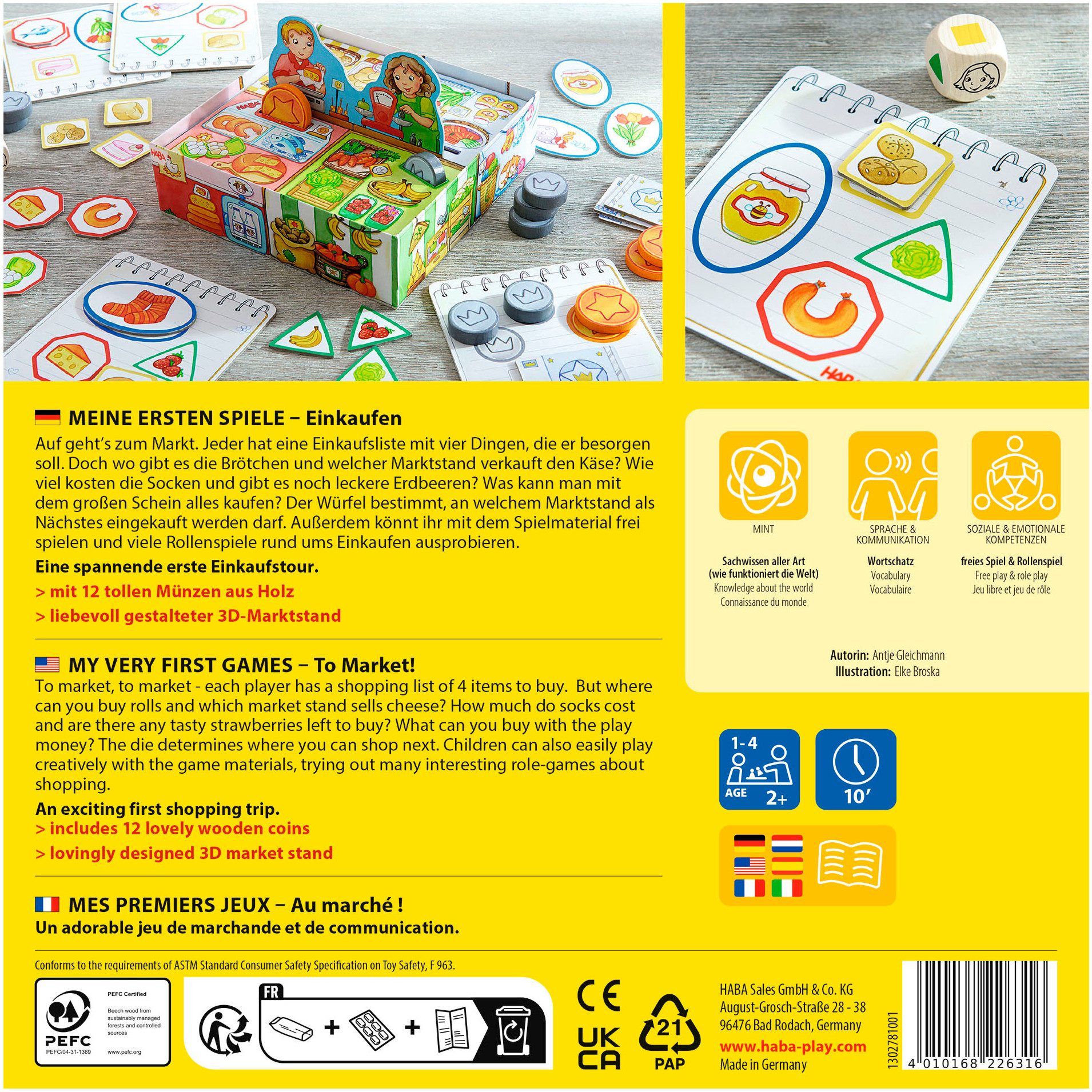 Haba Spiel Meine ersten Spiele - Einkaufen, Würfelspiel, Made in Germany