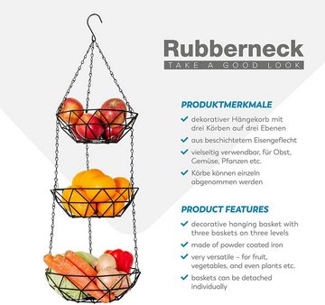 RUBBERNECK Obstschale Etagere mit 3 Körben aus Metall, verstellbar, für Obst und Gemüse, Metall, (3-tlg)