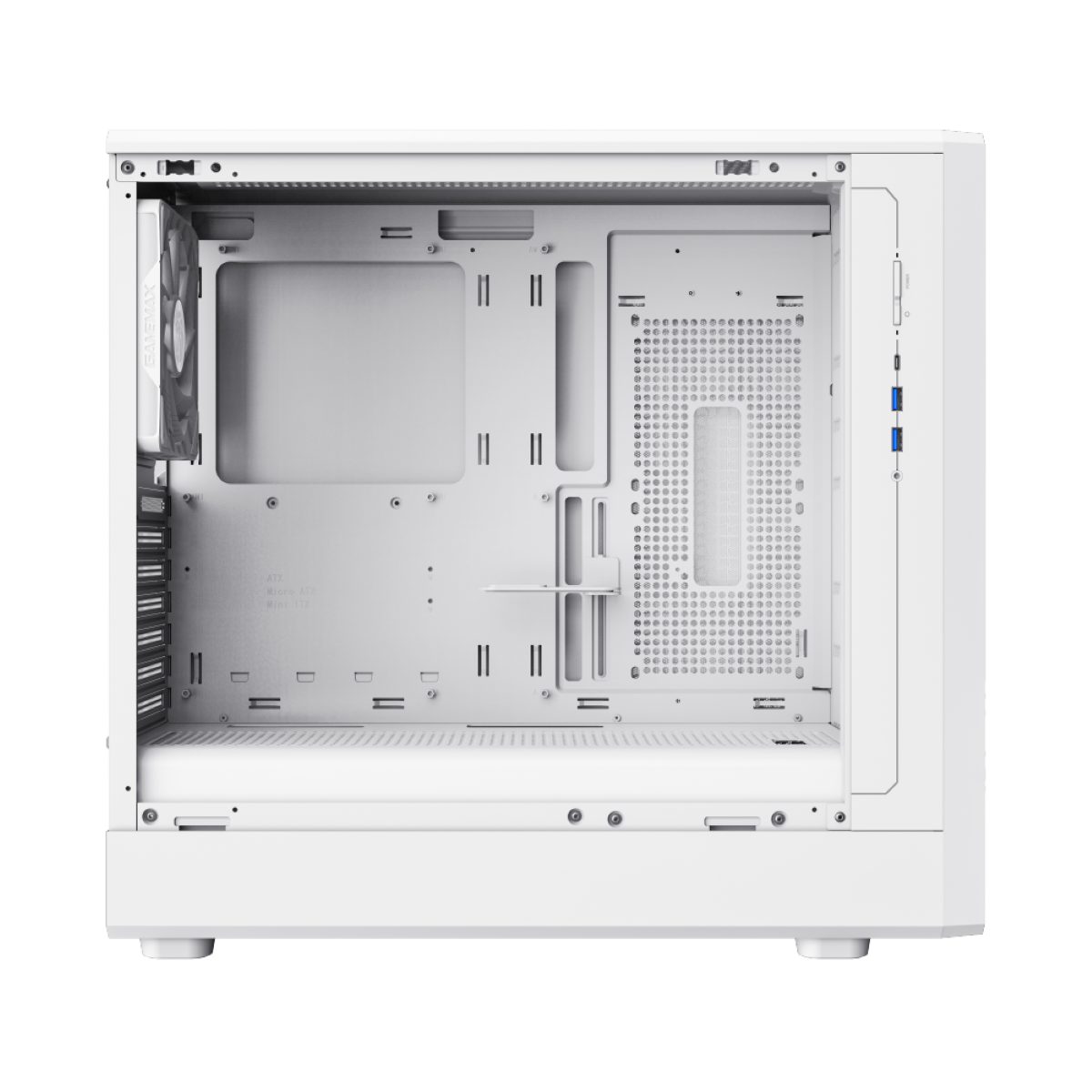 GAMEMAX Gaming-Gehäuse Claw 460, Midi-Tower, ohne Netzteil, USB/Audio, ATX, ATX, M-ATX, ITX; 2x USB 3.0, 1x USB-C