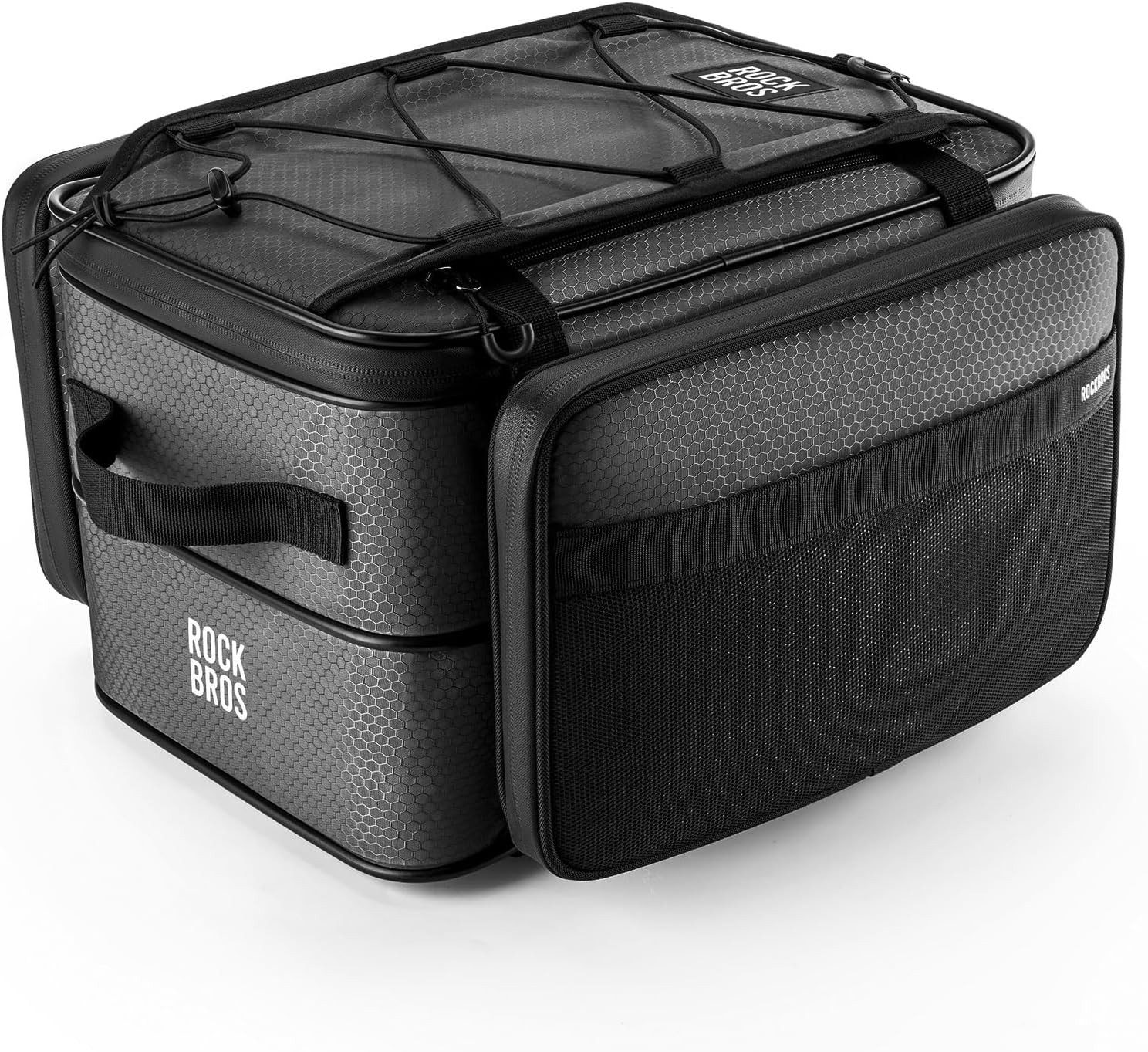 ROCKBROS Fahrradtasche Faltbare Fahrrad-Gepäckträgertasche 15-30L, mehrere Fächer, Schwarz
