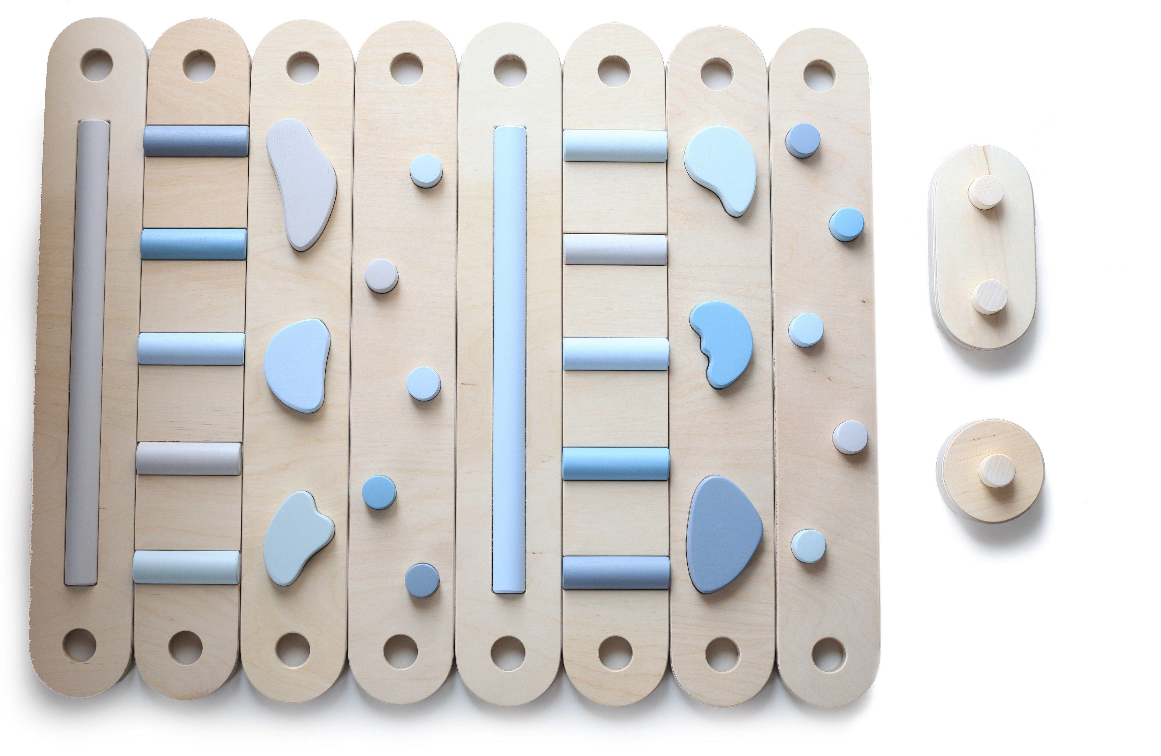 TinaForKids Balanceboard 18-Teiliges doppelseitiges Balacierbretter Set Balanceboard, doppelseitig, erweiterbar Blau