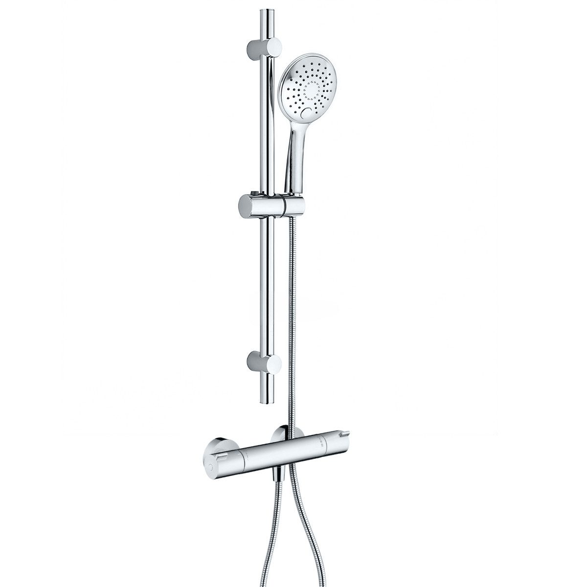 hansgrohe Duscharmatur Ecostat 1001CL Brausethermostat Set mit Aloni Handbrause & Regendusche (Spar-Set) EcoStop & 40°C Sicherheitssperre, Armatur in chrom, Wandmontage