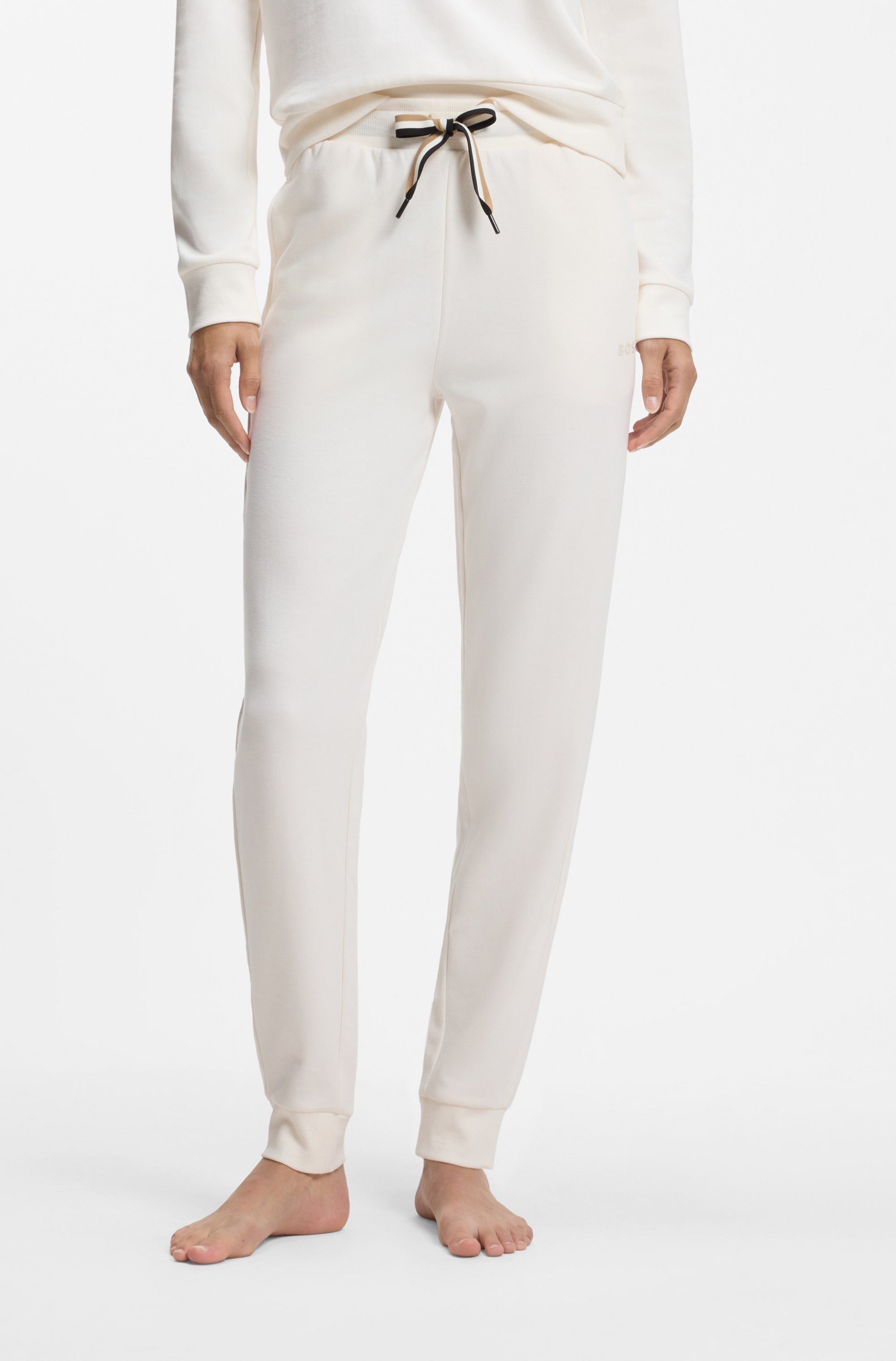 BOSS Relaxhose CP Stripe_Pants Cuff mit kontrastfarbener Kordel