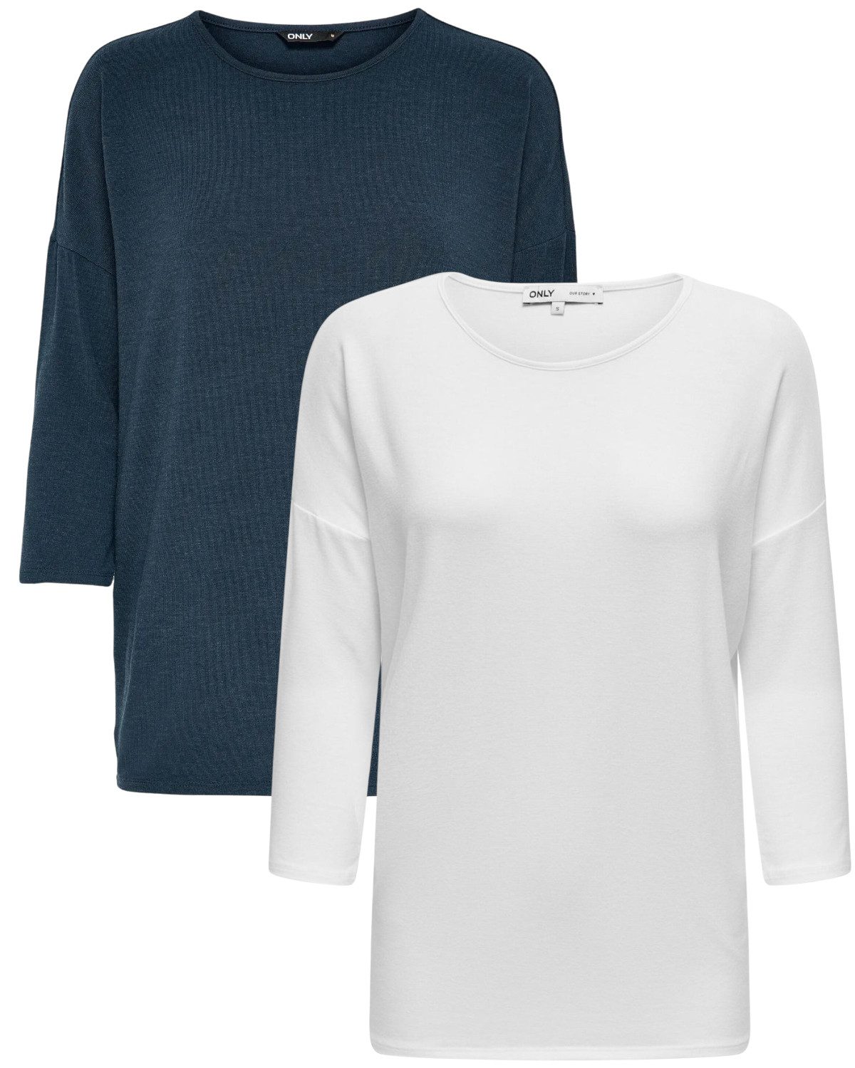 ONLY 3/4 Arm-Pullover (Set, 2er-Pack) Locker geschnitten günstig online kaufen