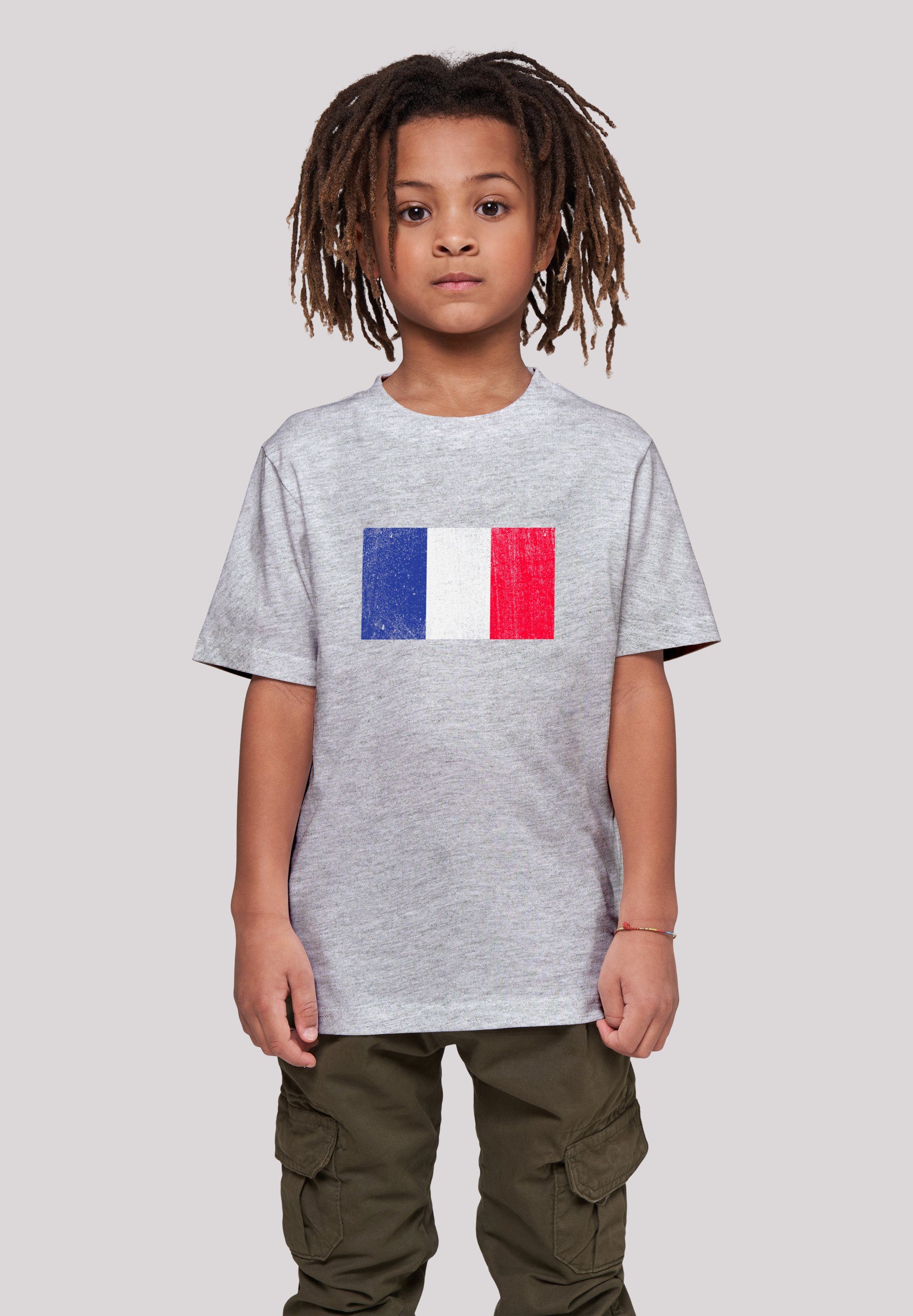 F4NT4STIC T-Shirt France Frankreich Flagge distressed Print heather grey