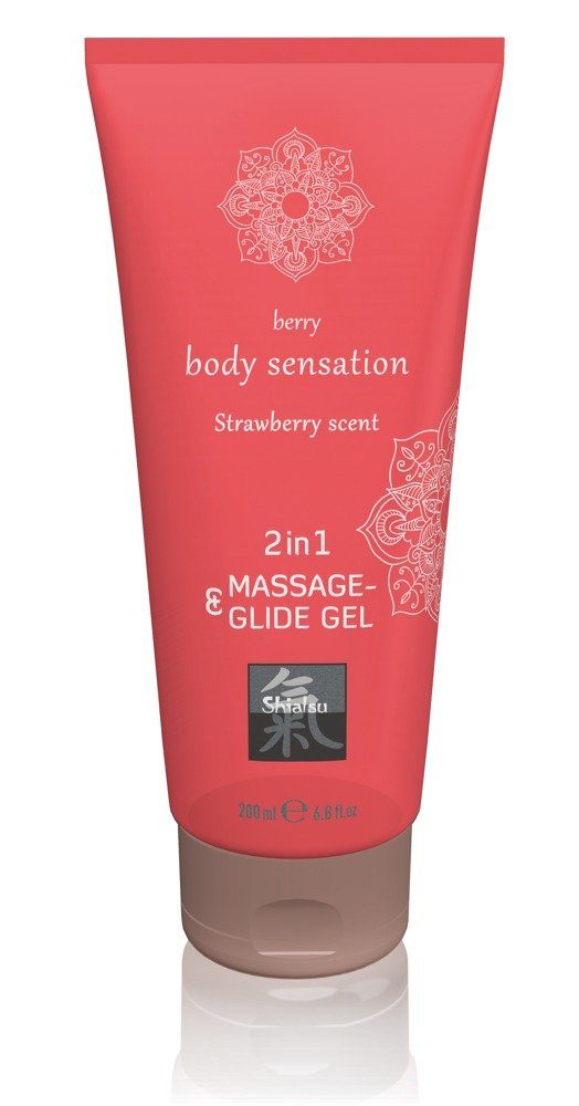 Gel & Massageöl scent200ml Gleit- 2in1 Strawberry Shiatsu