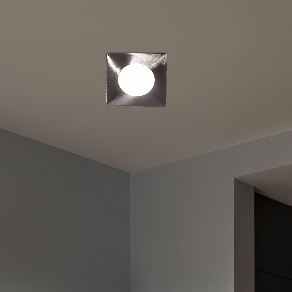 Set Decken 2er Wohn LED Einbaustrahler, Lampen Zimmer Spots Einbau LED-Leuchtmittel Arbeits fest etc-shop Warmweiß, verbaut, LED
