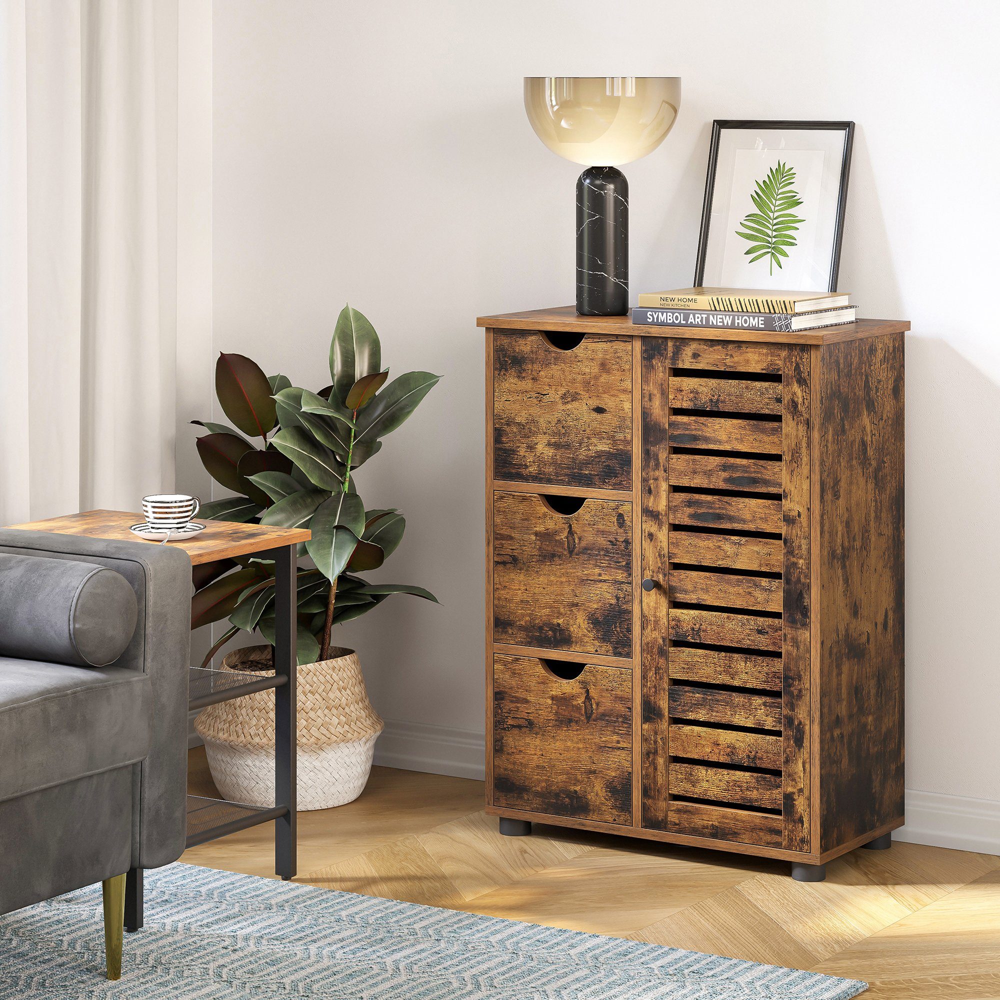 VASAGLE Badkommode Badezimmerschrank, 3 Schubladen