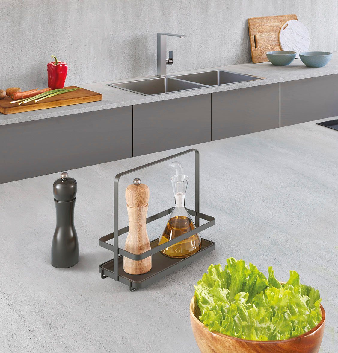 Metaltex Menage Tokyo Lava, (1-tlg), mit exclusiver TouchTherm® Beschichtung