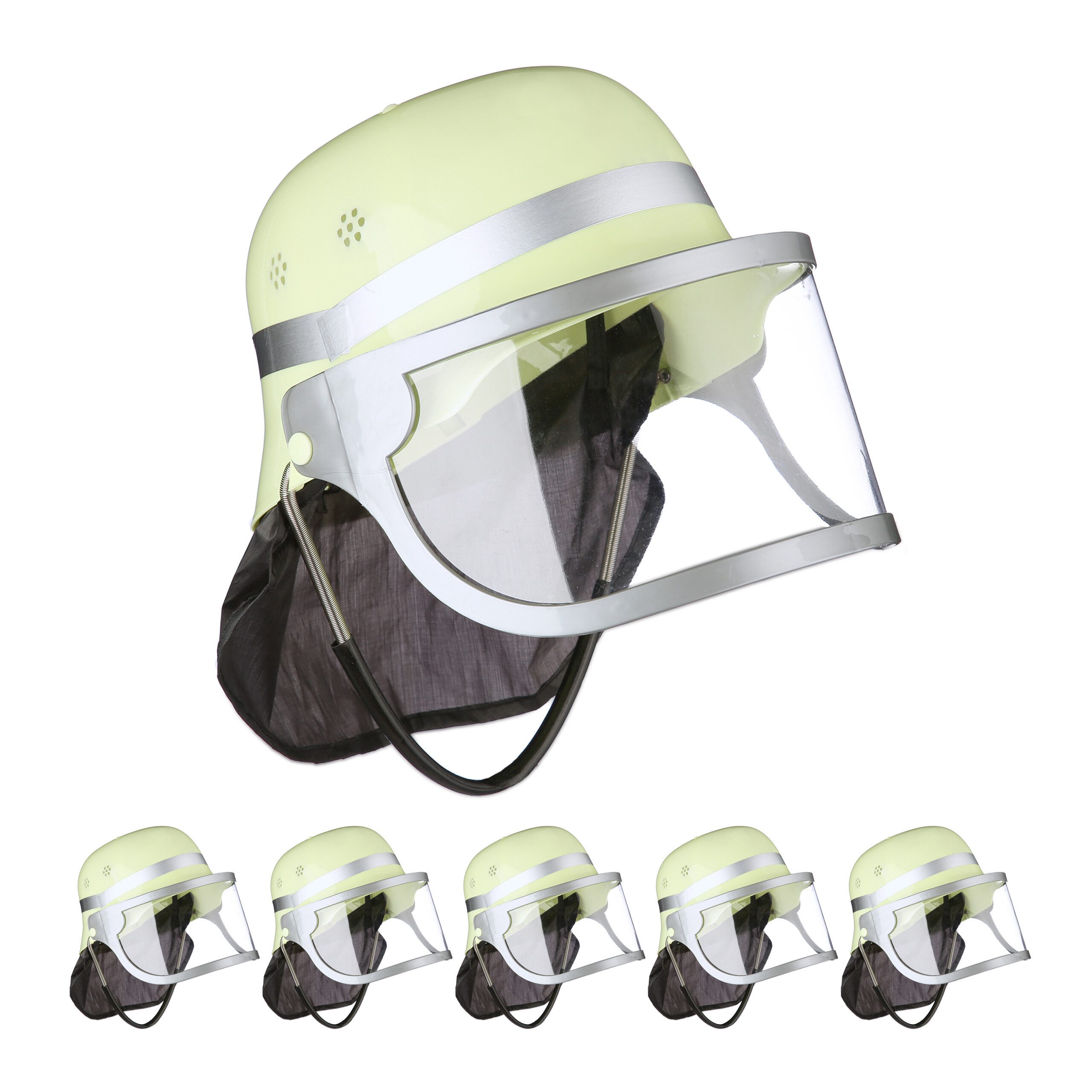 relaxdays Feuerwehrhelm 6x Feuerwehrhelm für Kinder