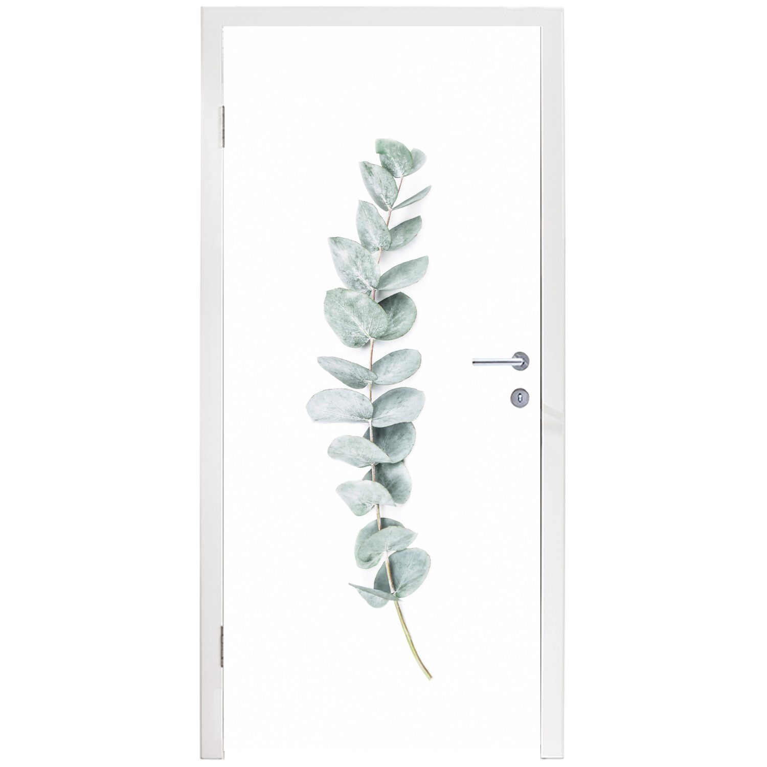 MuchoWow Türtapete Pflanze - Tür, Türaufkleber, Weiß, - Natur St), Matt, Grün cm Fototapete für (1 - 75x205 bedruckt