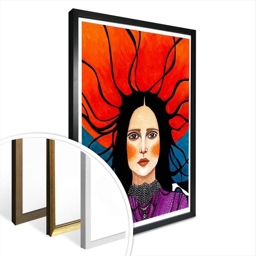 Wandbild Wohnzimmer kraftvolles Wall Poster Poster Art Portrait Stilles Hülya Sommer K&L modern Geschehen,