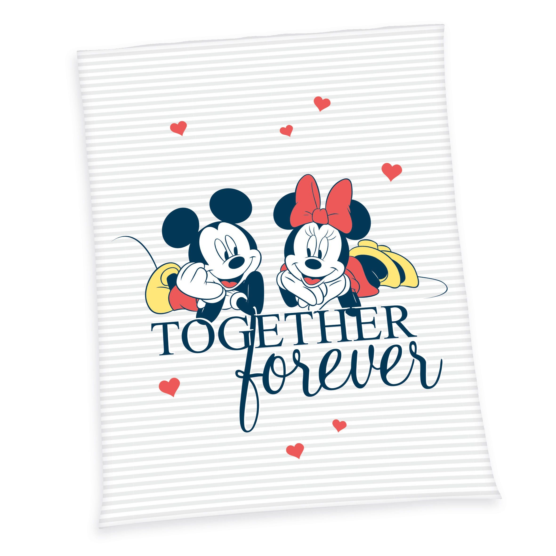 Wohndecke Disney Flanell-Fleecedecke Mickey & Minnie 150 x 200 cm, Herding, qualitativ hochwertigerem Fleece