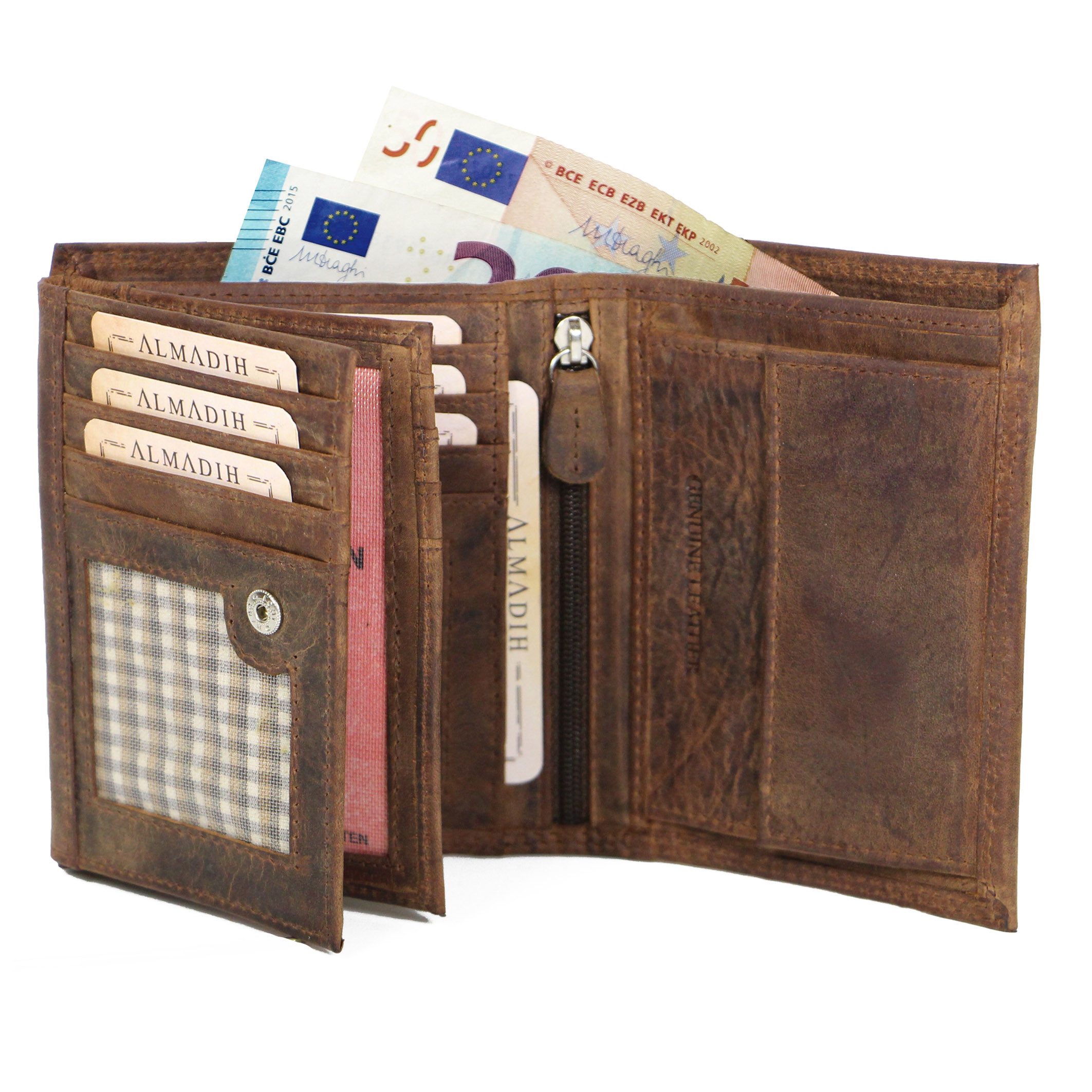 ALMADIH Brieftasche Herren Leder P2H Portemonnaie RFID Geldbörse Hochformat günstig online kaufen