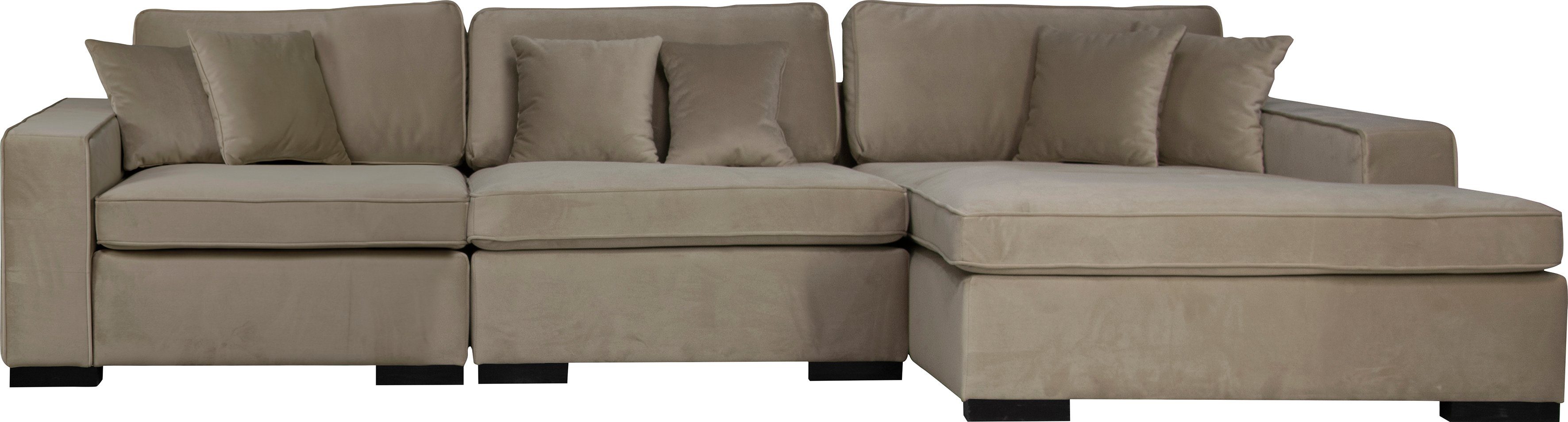 Home affaire Ottomane Skara L-Form, Lounge-Sofa mit Federkernpolsterung, in vielen Bezugsvarianten