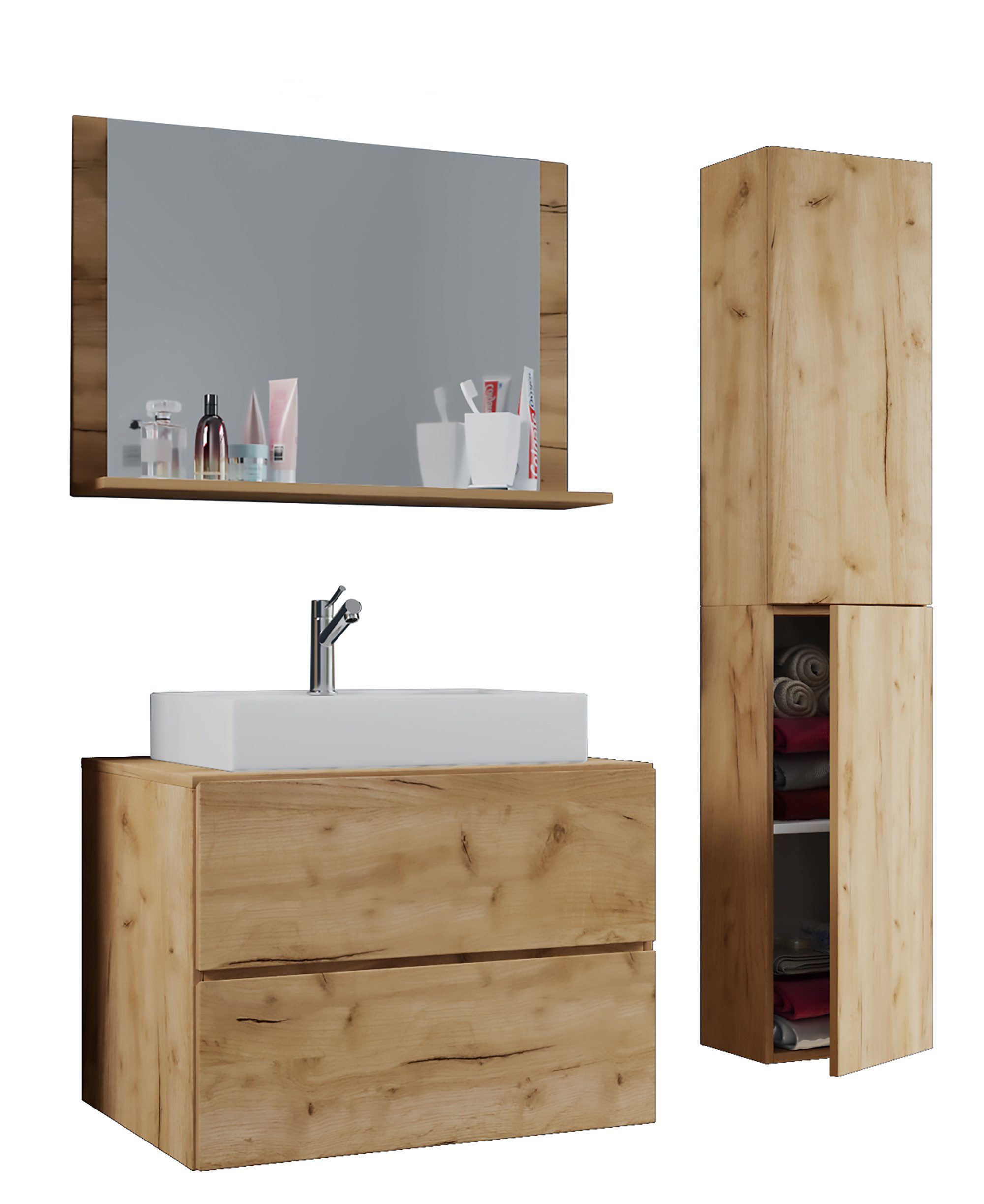 VCM Waschtisch 4-tlg. Waschplatz Waschtisch Lendas L Schublade (4-St)