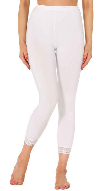 Merry Style Leggings Damen 7/8 Hose mit Spitze MS10-342 (1-tlg) aus Viskose, elastischer Bund