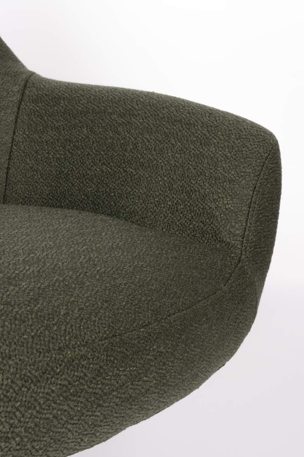 Bouclé YUKI Grün Lounge drehbar Sessel Stoff angesagten Loungesessel mit Trendmöbel24 Zuiver