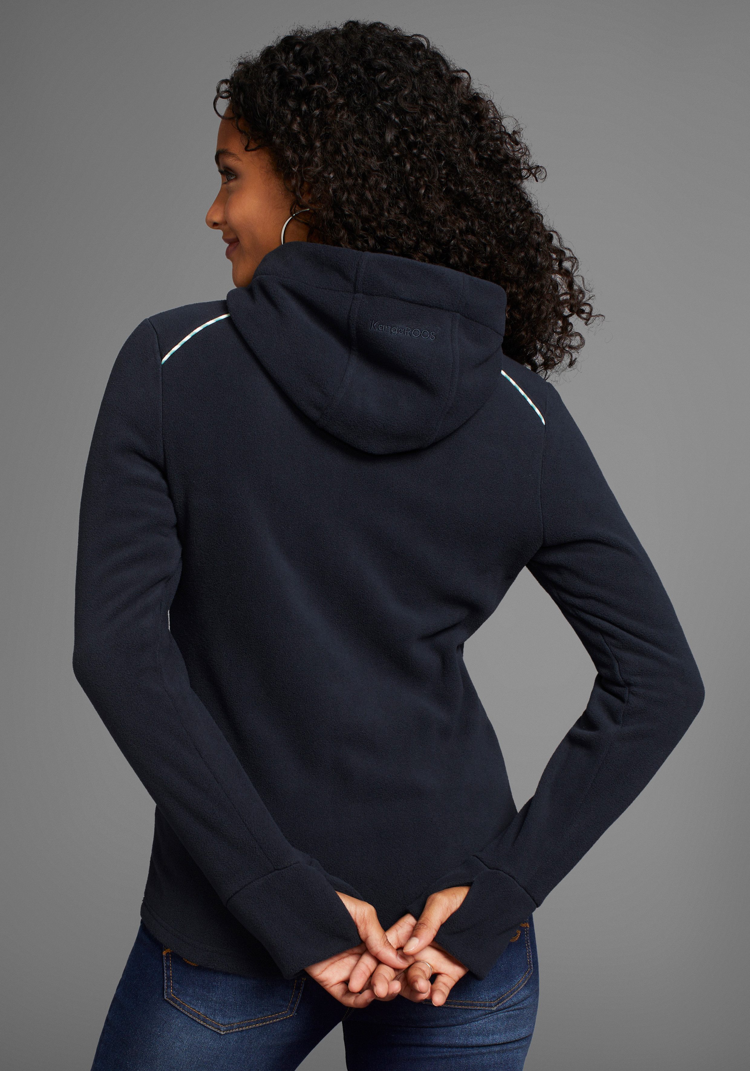 KangaROOS Fleecejacke figurbetonte Passform, mit Kapuze und Kordelzug, Über günstig online kaufen