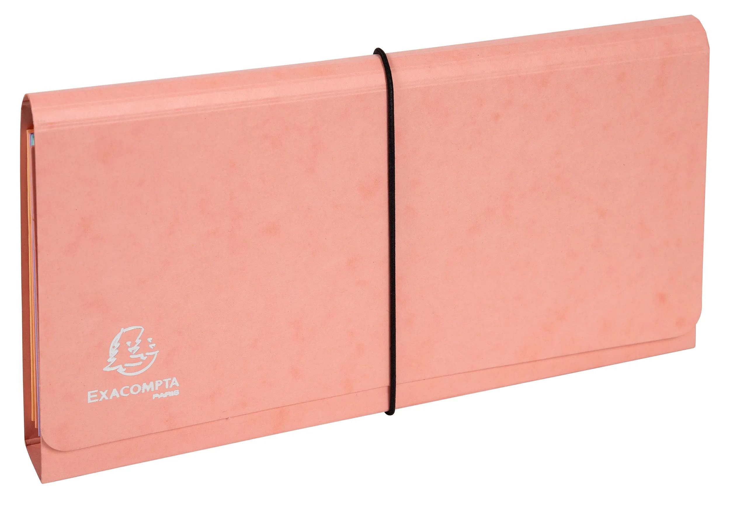 EXACOMPTA Fächermappe 4x Fächermappe mehrfarbig Karton 6 Fächer 26x13cm sortiert 58660E, Ordnungsmappen