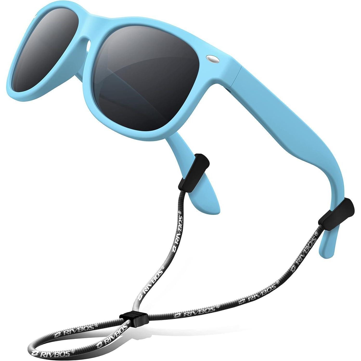 LuxusKollektion Sonnenbrille Sonnenbrille Kinder polarisierte Riemen Brillengläser 004-2 Hellblau