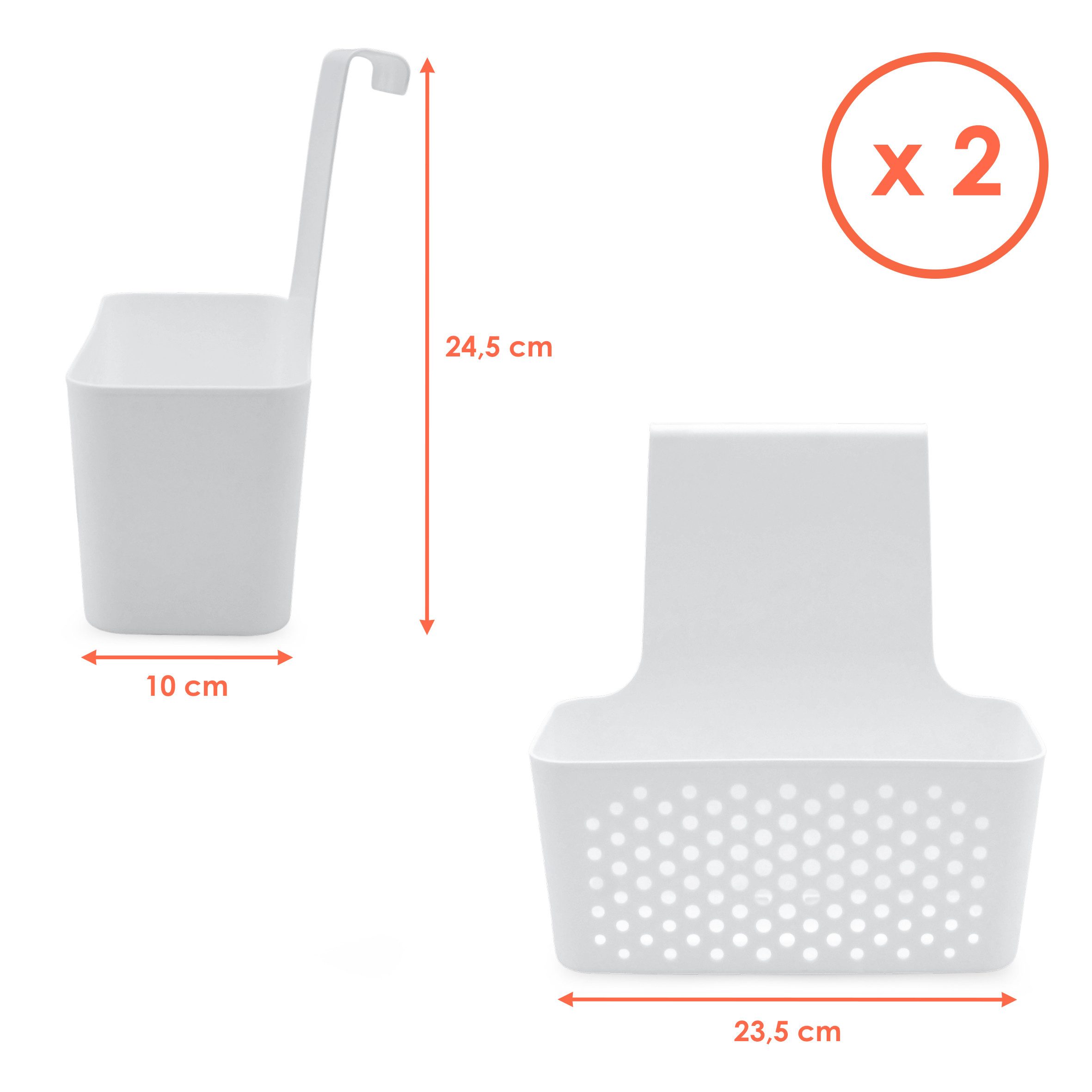 Spetebo Duschregal Duschkorb zum Hängen Weiß – 2er Set, Anzahl 1-tlg., Kein günstig online kaufen