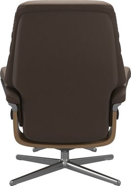 Stressless® Fußhocker Sunrise, mit Cross Base, Größe S, M & L, Holzakzent Eiche