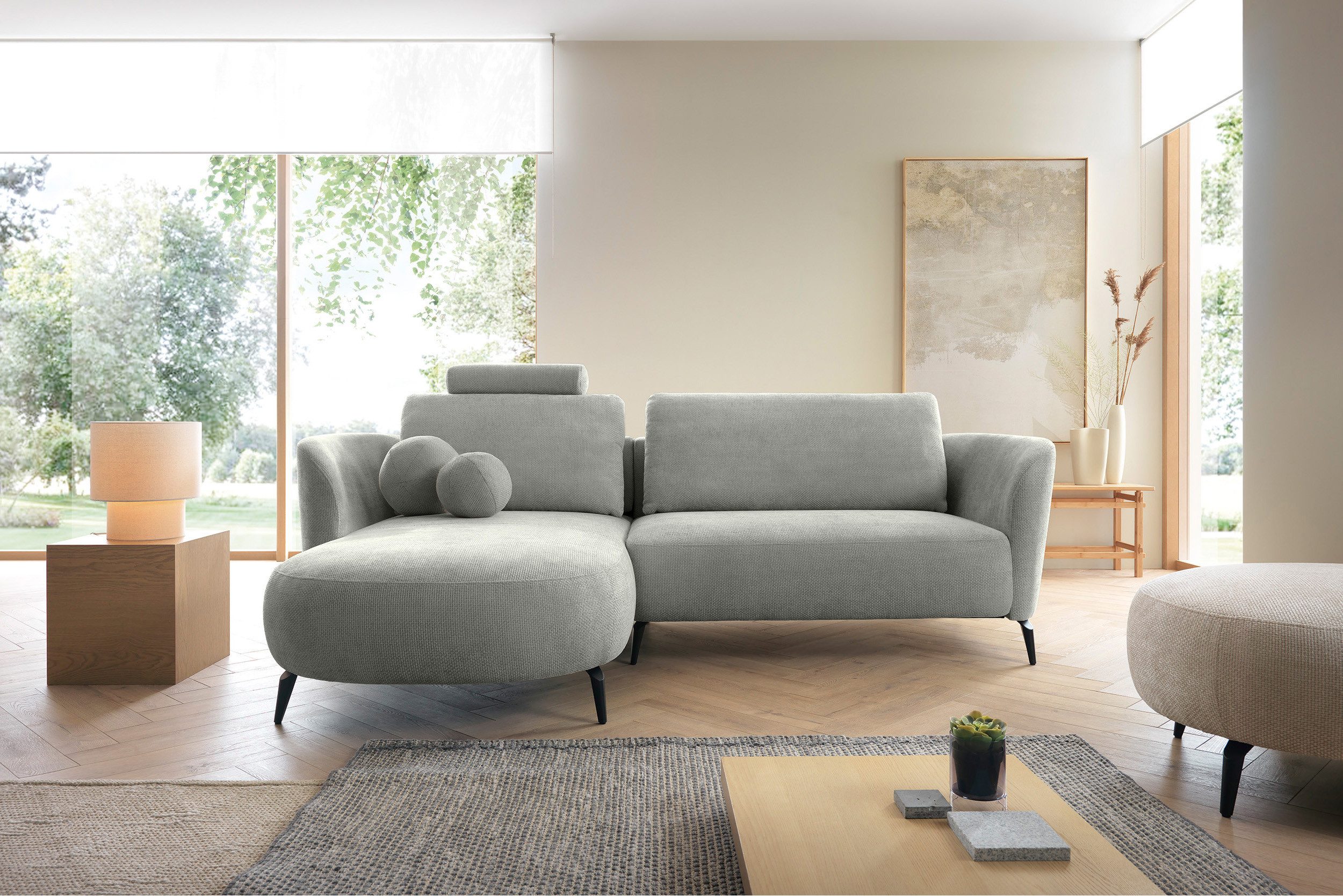 Goldstoff Ecksofa Zenit – L-Form Sofa günstig online kaufen