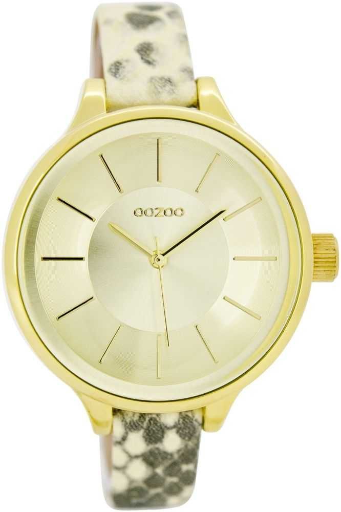 Quarzuhr Damenuhr C7545 IP-Gold Lederband 40 mm C7545