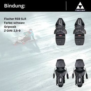 Fischer Sports Ski RC Fire SLR On-Piste-Rocker, Bindung RS9 SLR Z2,5-9 Alpinski inkl. Skitasche