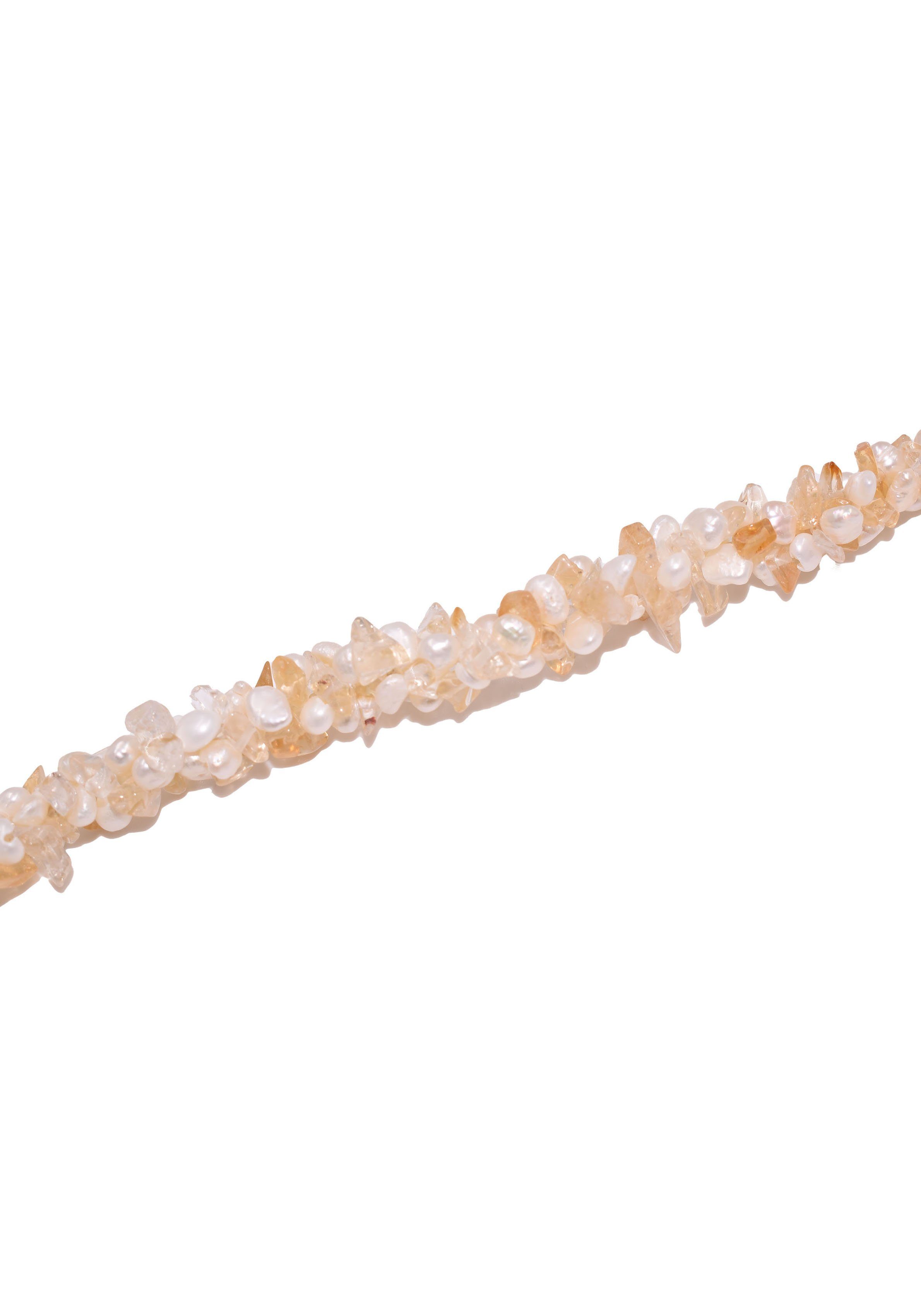 Firetti Collier Schmuck Geschenk Halsschmuck Halskette Farbstein Edelstein Citrin, Made in Germany - mit Citrin - mit Naturperle