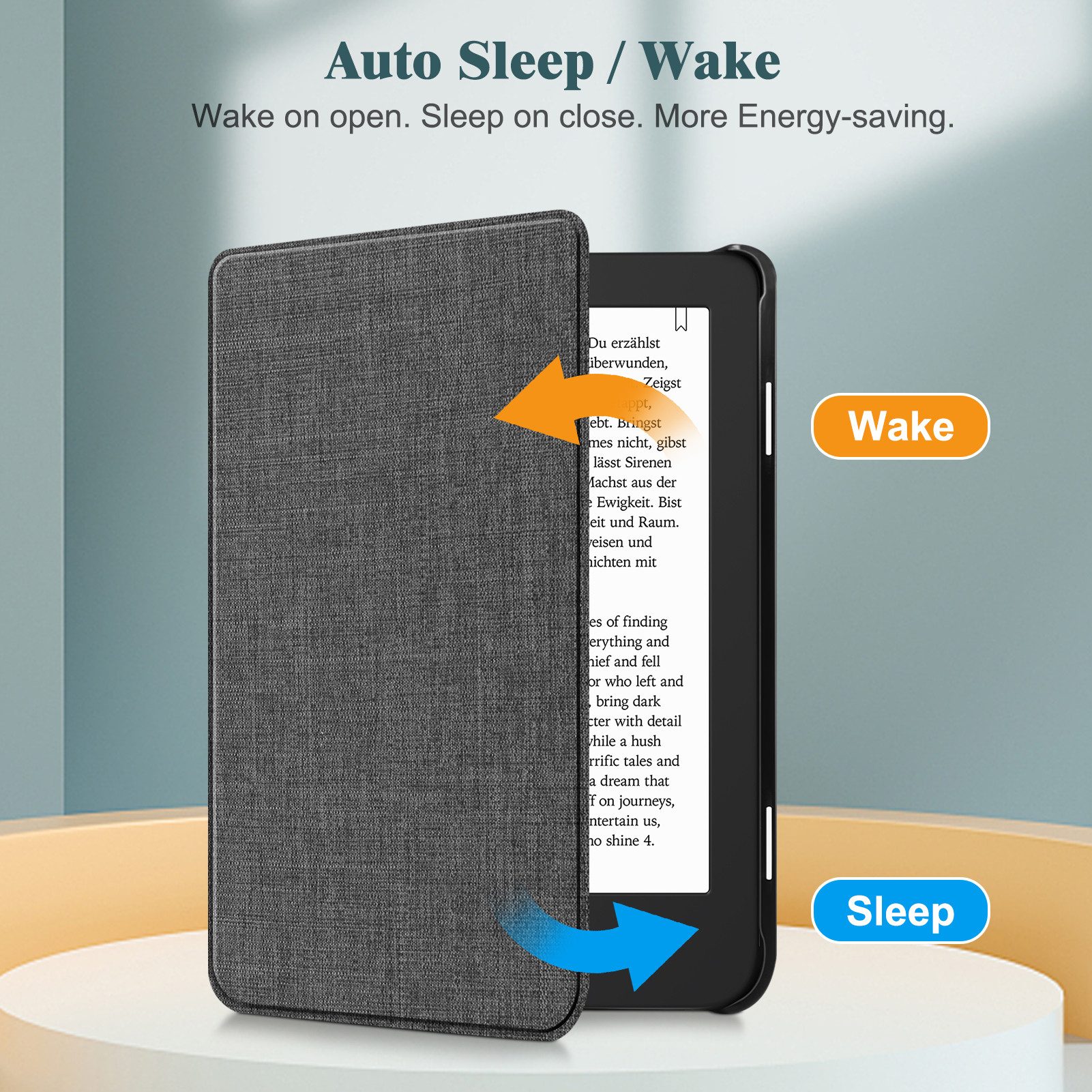 Fintie E-Reader-Hülle für Tolino Shine Color/Shine 5(2024)&Kobo Clara Colour/Clara BW(2024), Ultradünn Hülle mit Auto Schlaf/Wach und Magnetverschluss – Bild 3 von 5