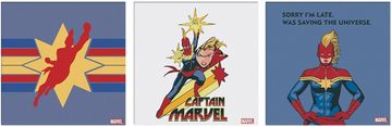 MARVEL Leinwandbild Captain Marvel, (Set, 3 St)