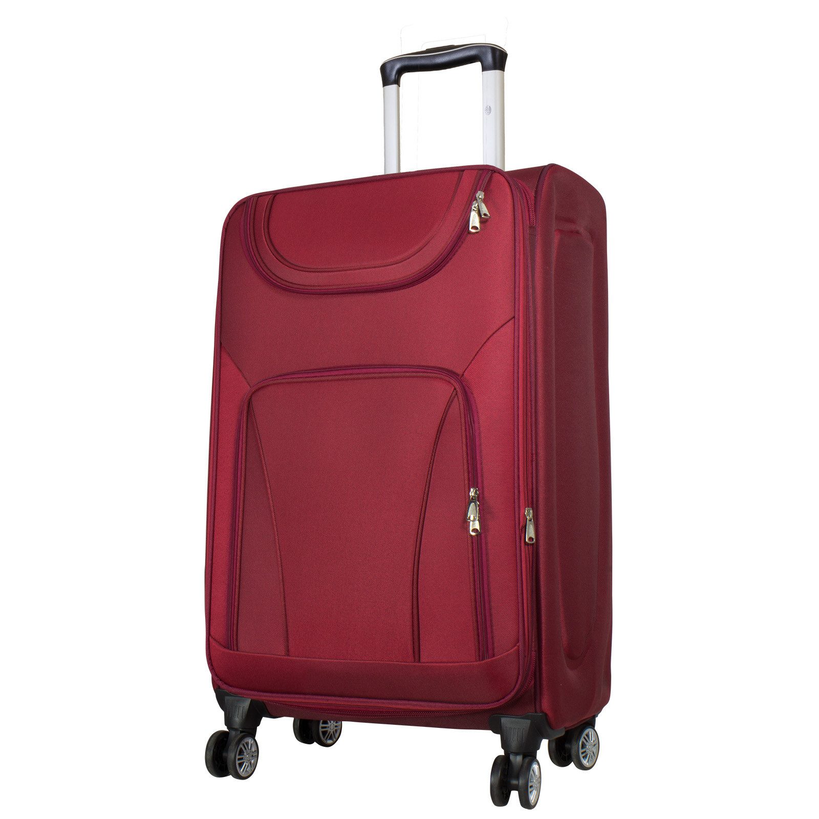 Trendyshop365 Weichgepäck-Trolley Maribor, 4 Größen, 4 Farben, 4 Rollen, Weichgepäck, Zwillingsrollen, Zahlenschloss, 2 Außentaschen, Dehnfalte