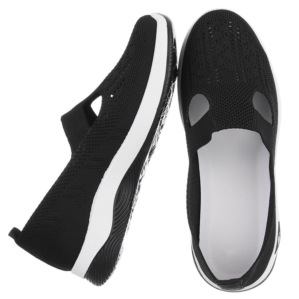 Ital-Design Trendy Damen Freizeit- und Alltagsschuh mit Komfort Slipper (91554344) Keilabsatz/Wedge Slipper in Schwarz