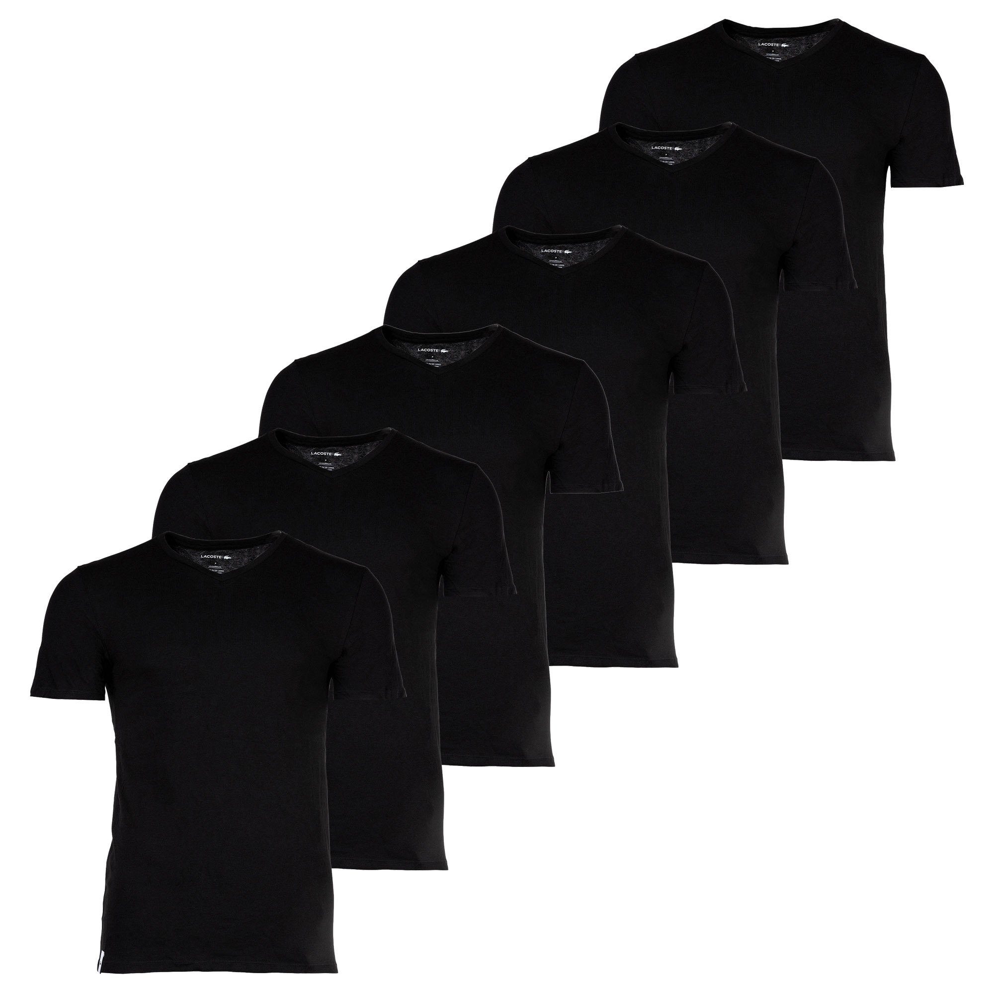 Lacoste T-Shirt Herren T-Shirts, 6er Pack - Essentials Schwarz