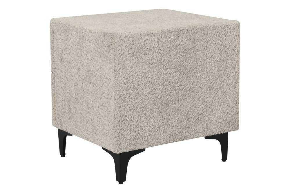 riess-ambiente Nachttisch ART DECO 45cm greige Bouclé – mit Schubladen, schwarzes Metallgestell (Einzelartikel, 1-St), moderner Look, 2 Schubladen, filigrane Be – Bild 5 von 5