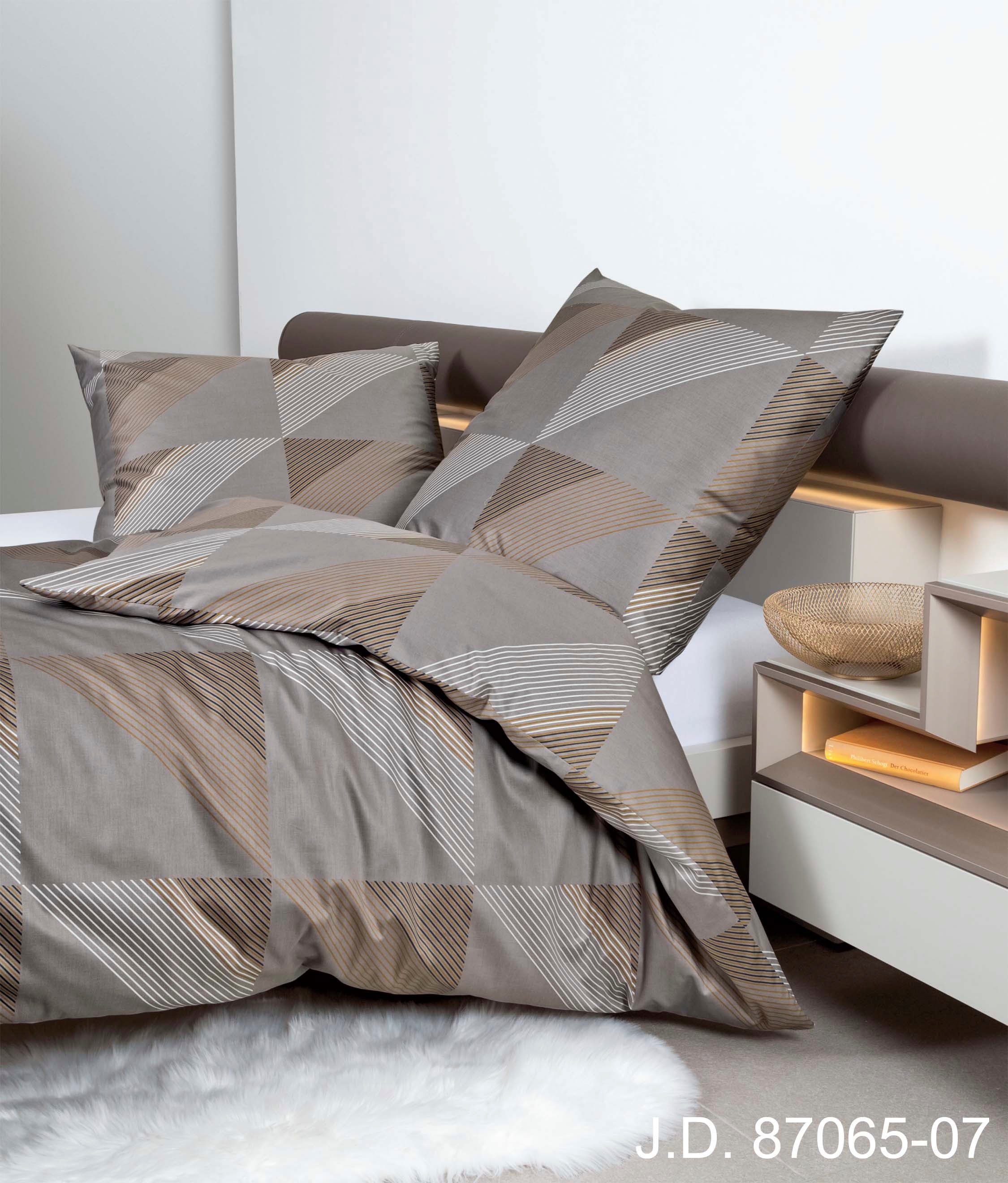 Janine Bettwäsche J. D., Mako-Satin, 3 teilig, mit Reissverschluss