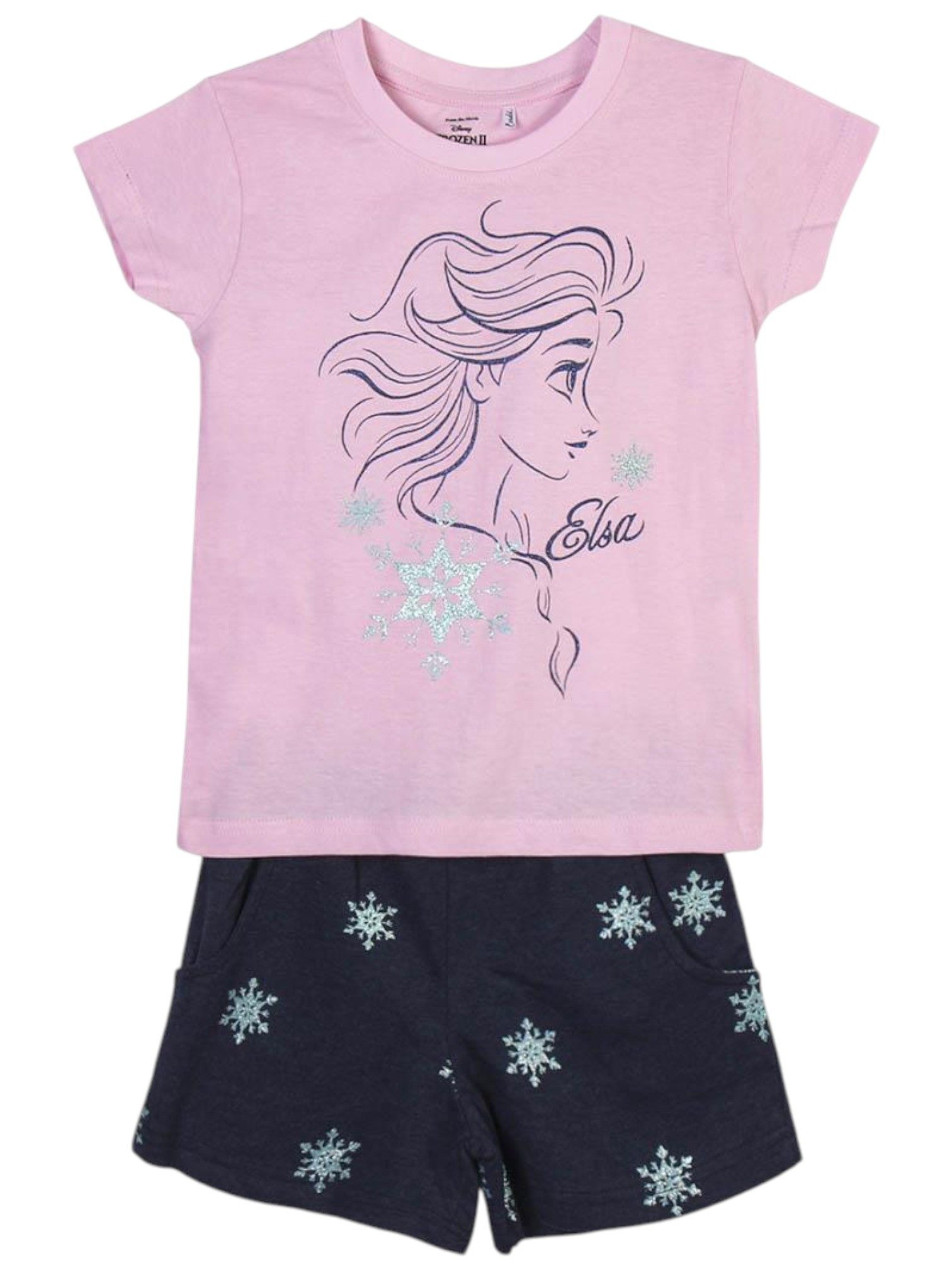 Cerdá T-Shirt & Shorts Disney Frozen - Elsa (2-tlg) Mädchen Sommeroutfit Gr. 98 - 128 cm