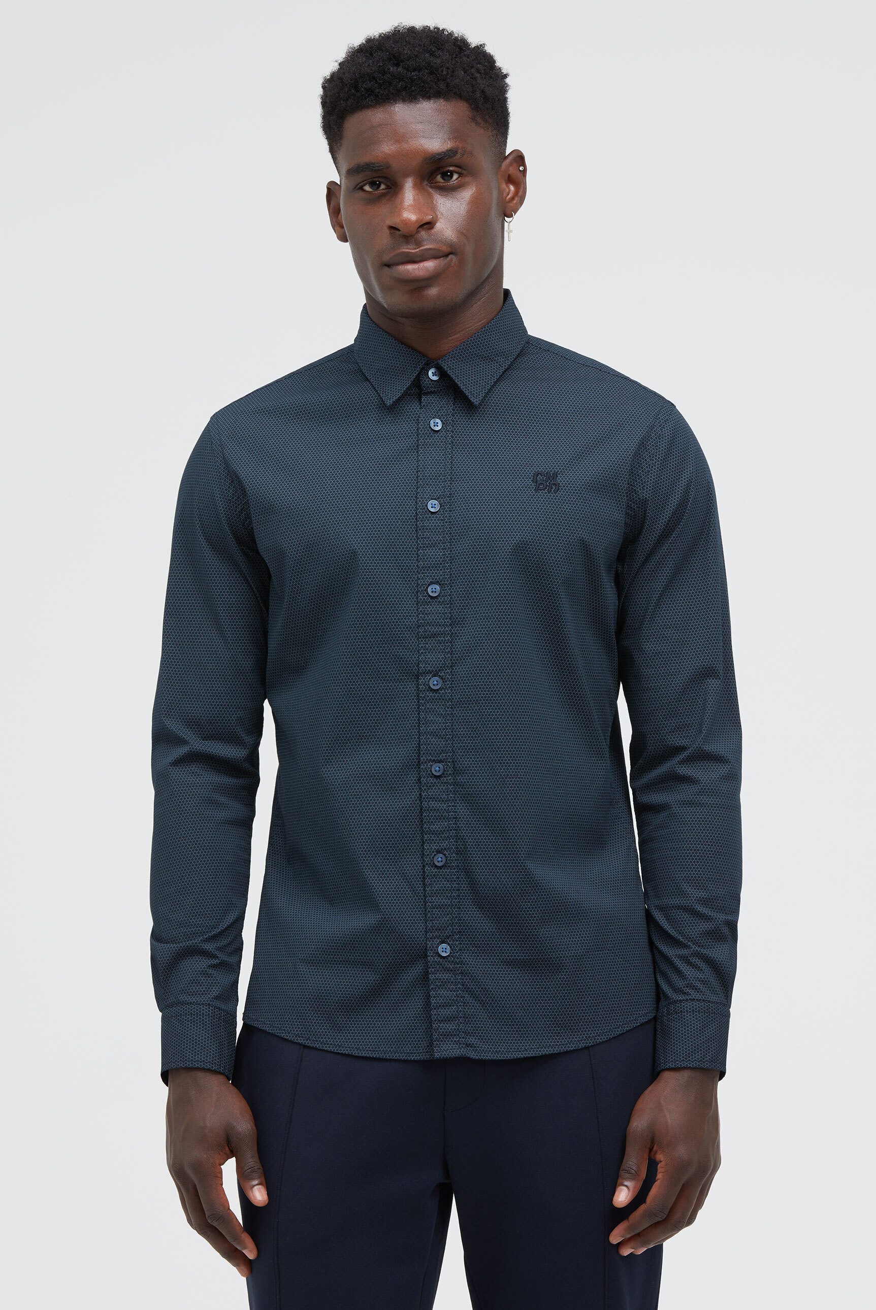 CMPD Langarmhemd mit Kentkragen