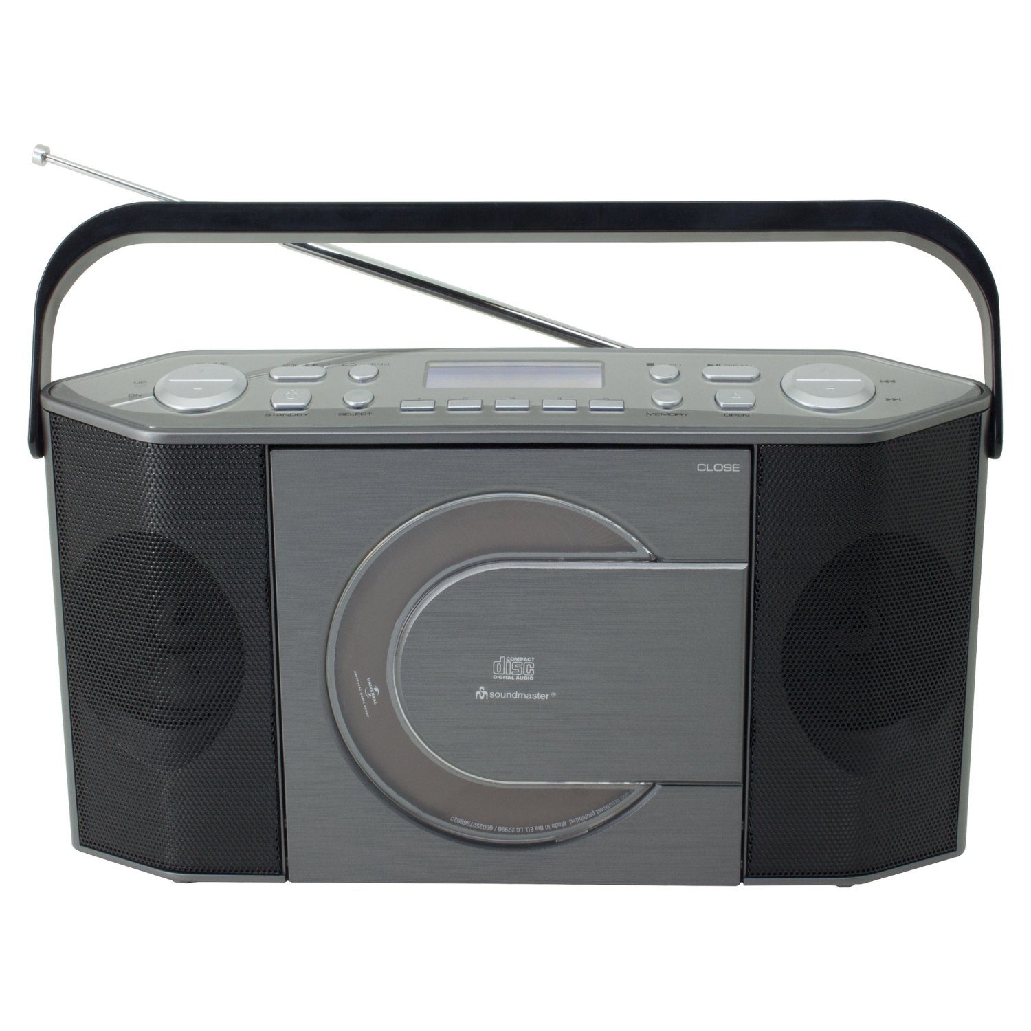 Soundmaster RCD1770AN tragbares Digitalradio DAB+ UKW-PLL USB CD Player MP3 Uhr Digitalradio (DAB) (DAB+, UKW-RDS, 2 W, schmale Bauweise, kompakt, vertikaler CD-Player, Fensterbank, Küche)
