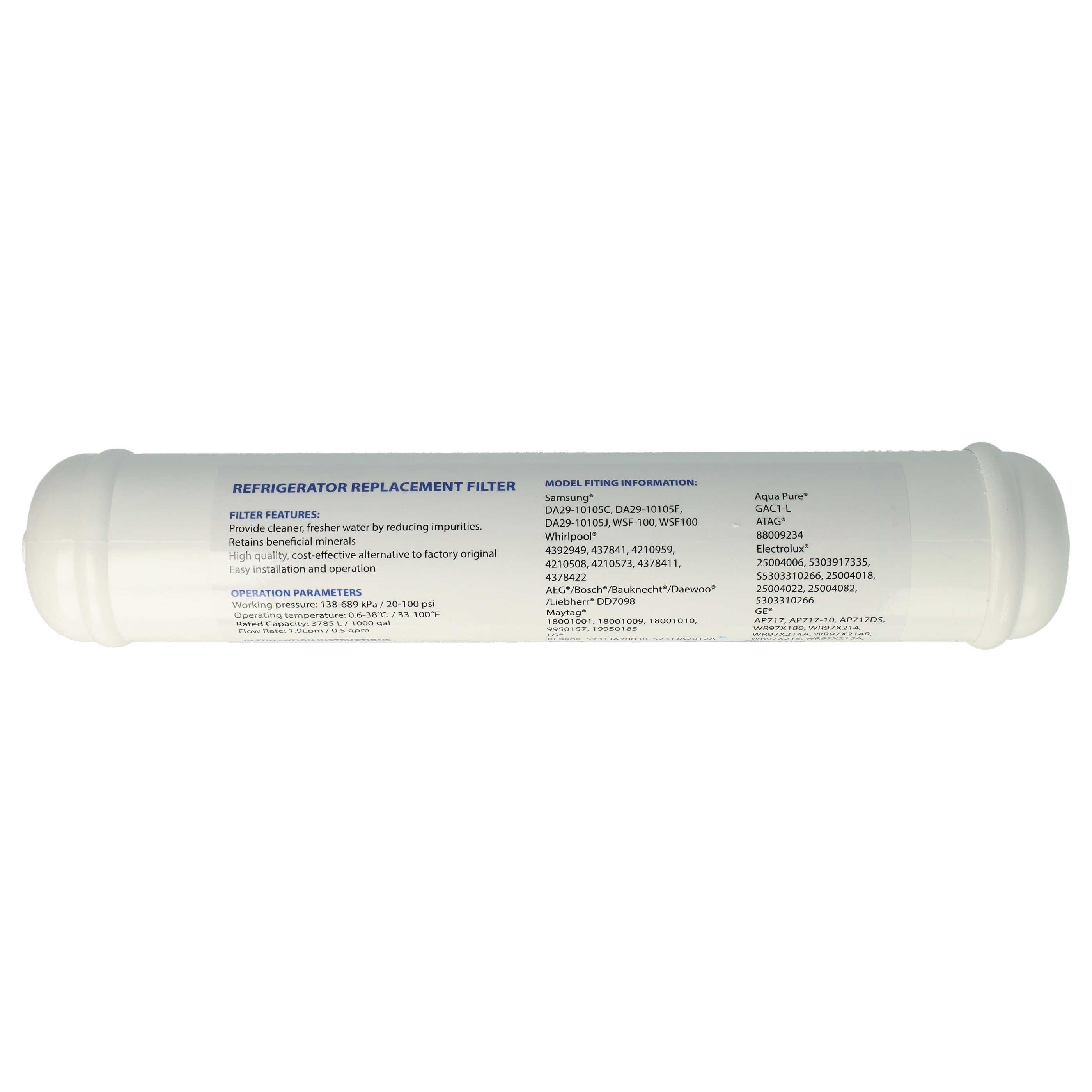 vhbw Wasserfilter passend für Samsung RSH3DTMH, RSH1DTSW, RSH1FTPE, RSH1FTIS, RSH1FTSW, Zubehör für Samsung RSH3DTMH RSH1DTSW RSH1FTPE RSH1FTIS RSH1FTSW