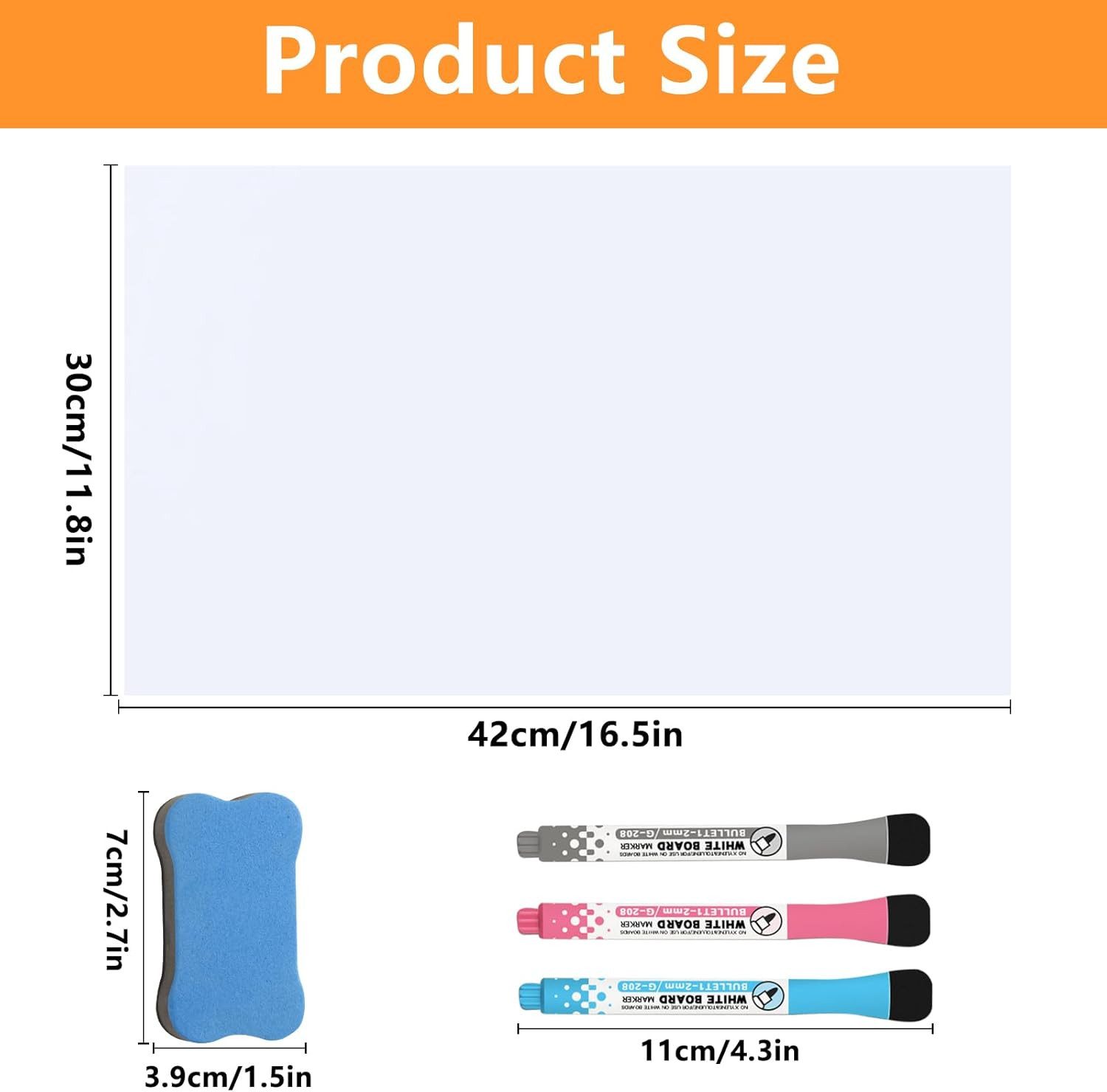 FELIXLEO Magnettafel Magnetische Whiteboard Folie 42×30 cm selbstklebend abwischbar, (1-tlg) – Bild 2 von 5