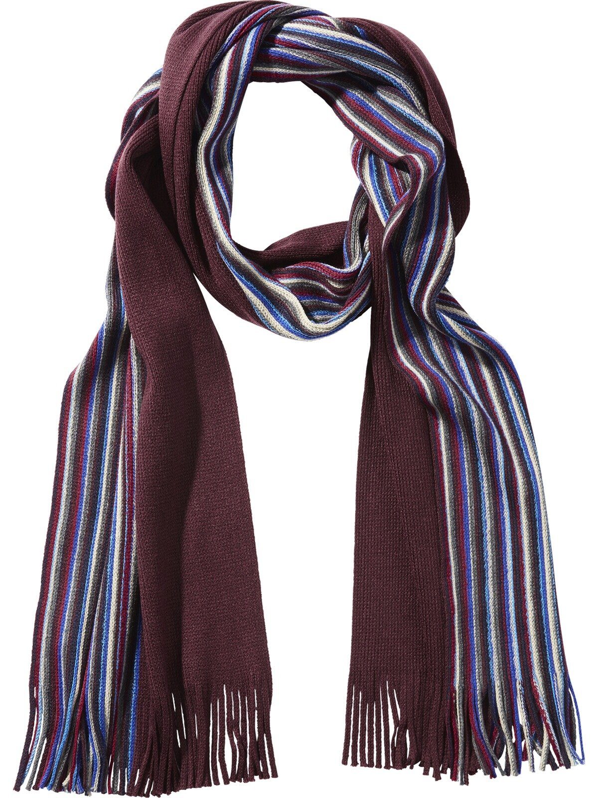 Jan Vanderstorm Strickschal MIELO, halb gestreift, günstig online kaufen