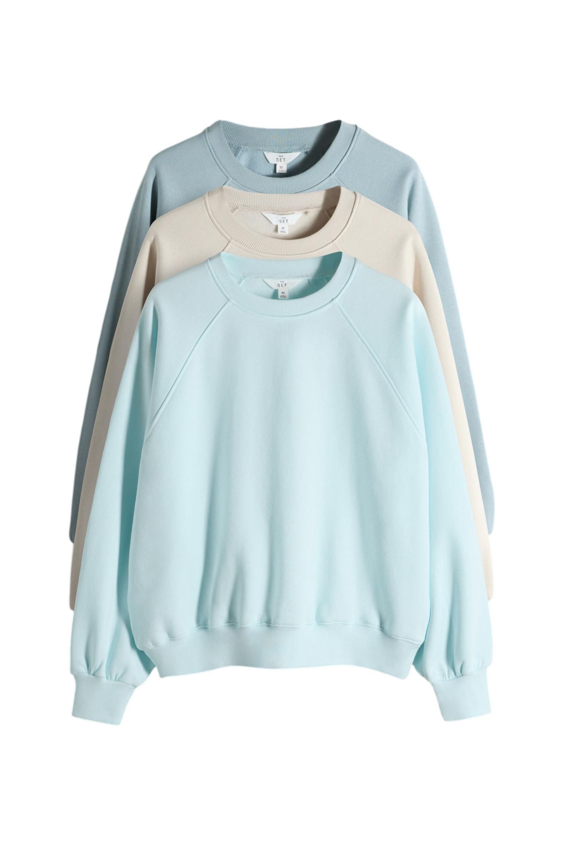 Sweater The Set Raglan-Sweatshirts, 3er-Pack